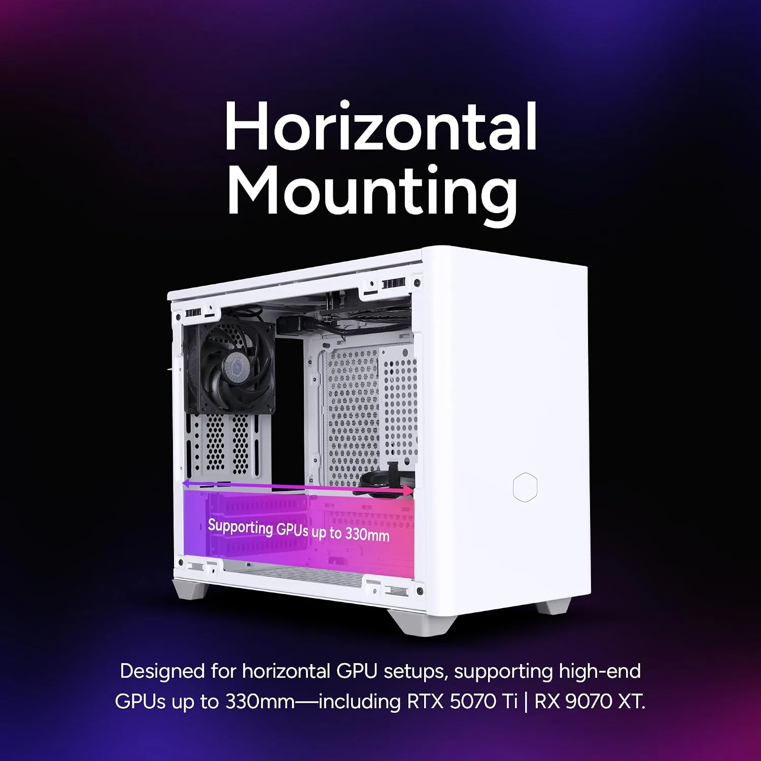 Cooler Master NR200 Mini-ITX PC Case, High Airflow, 330mm GPU Support White