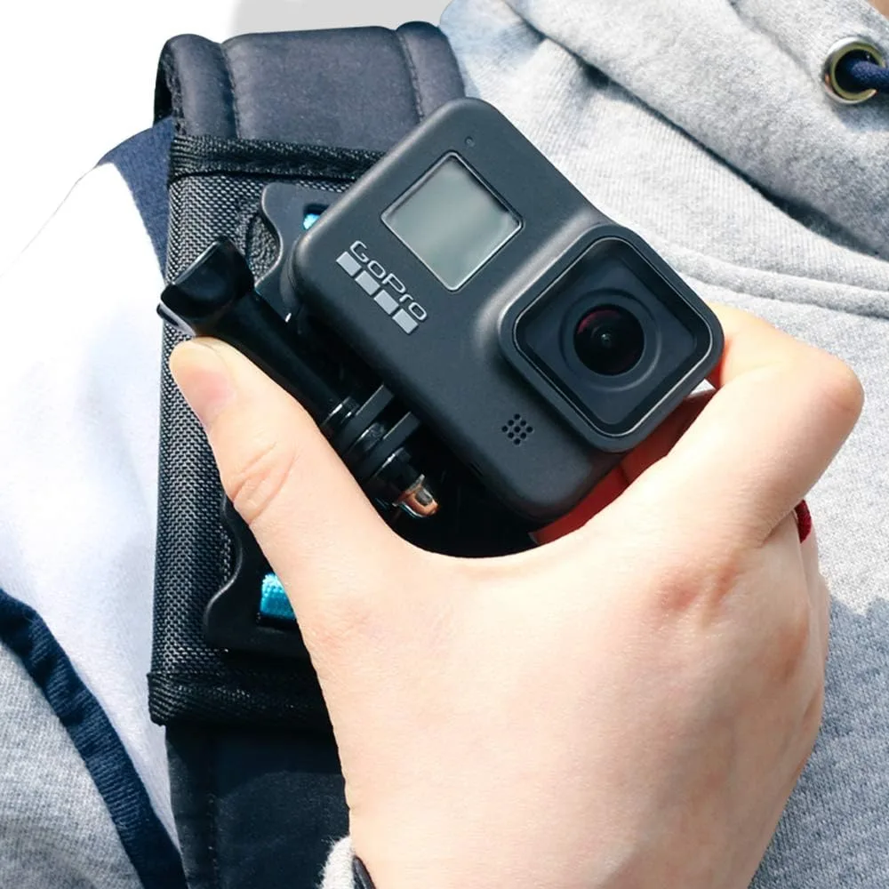 Backpack Shoulder Strap Mount with Adjustable Shoulder Pad Compatible with GoPro Hero 13/12/11/10/9/8/7/6/5/4,DJI Osmo Action 6/5 pro/4/3,AKASO/Crosstour and Most Action Cameras