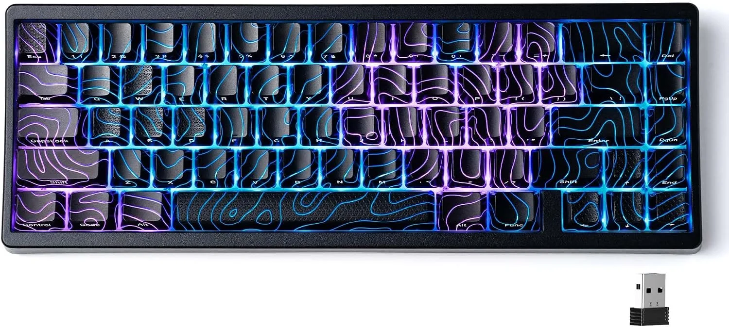 Teclado Gamer Hitime XVX M67 60% Mecánico Inalámbrico Negro