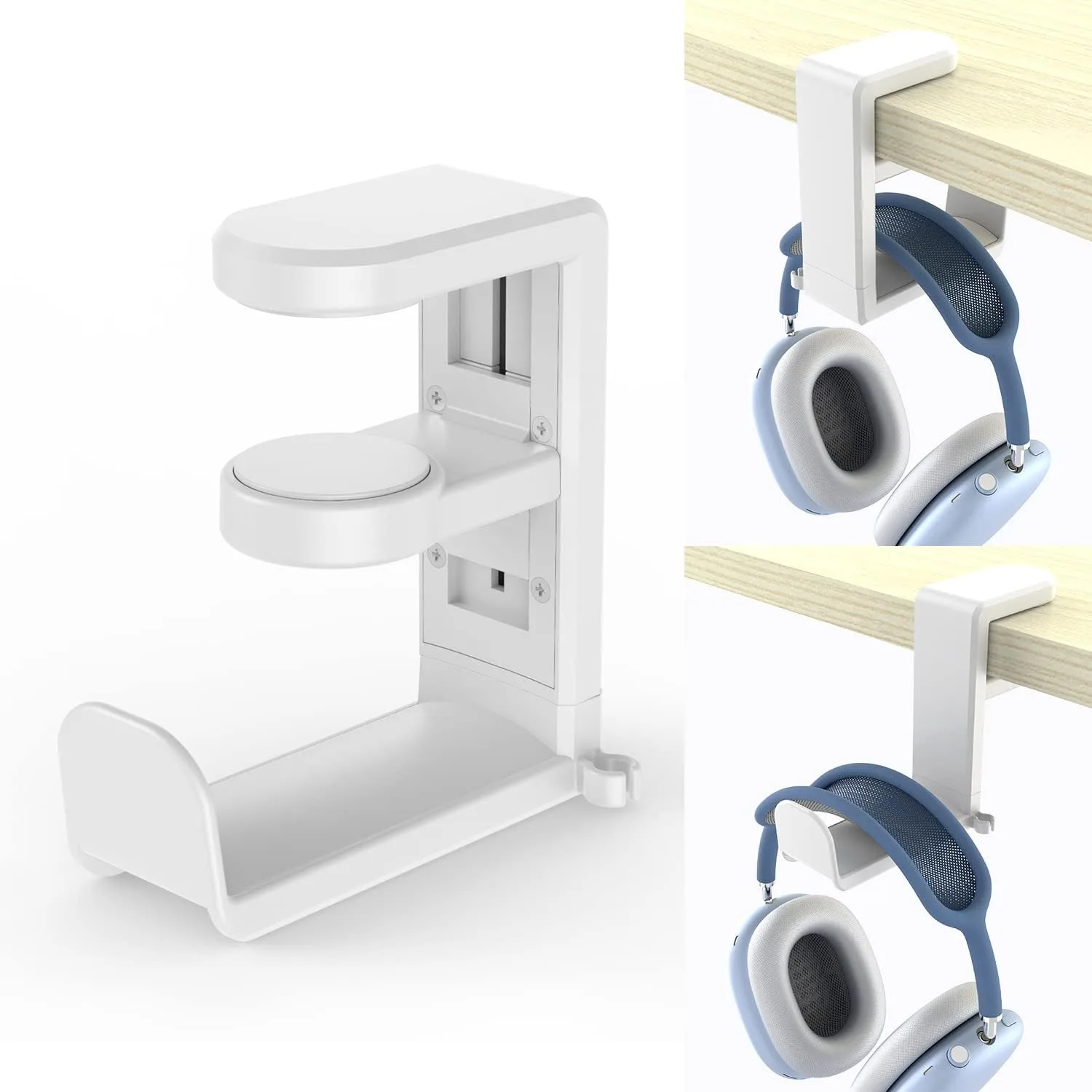 EURPMASK Rotating Headphone Stand,Adjustable Clamp-on Headset Holder Hanger