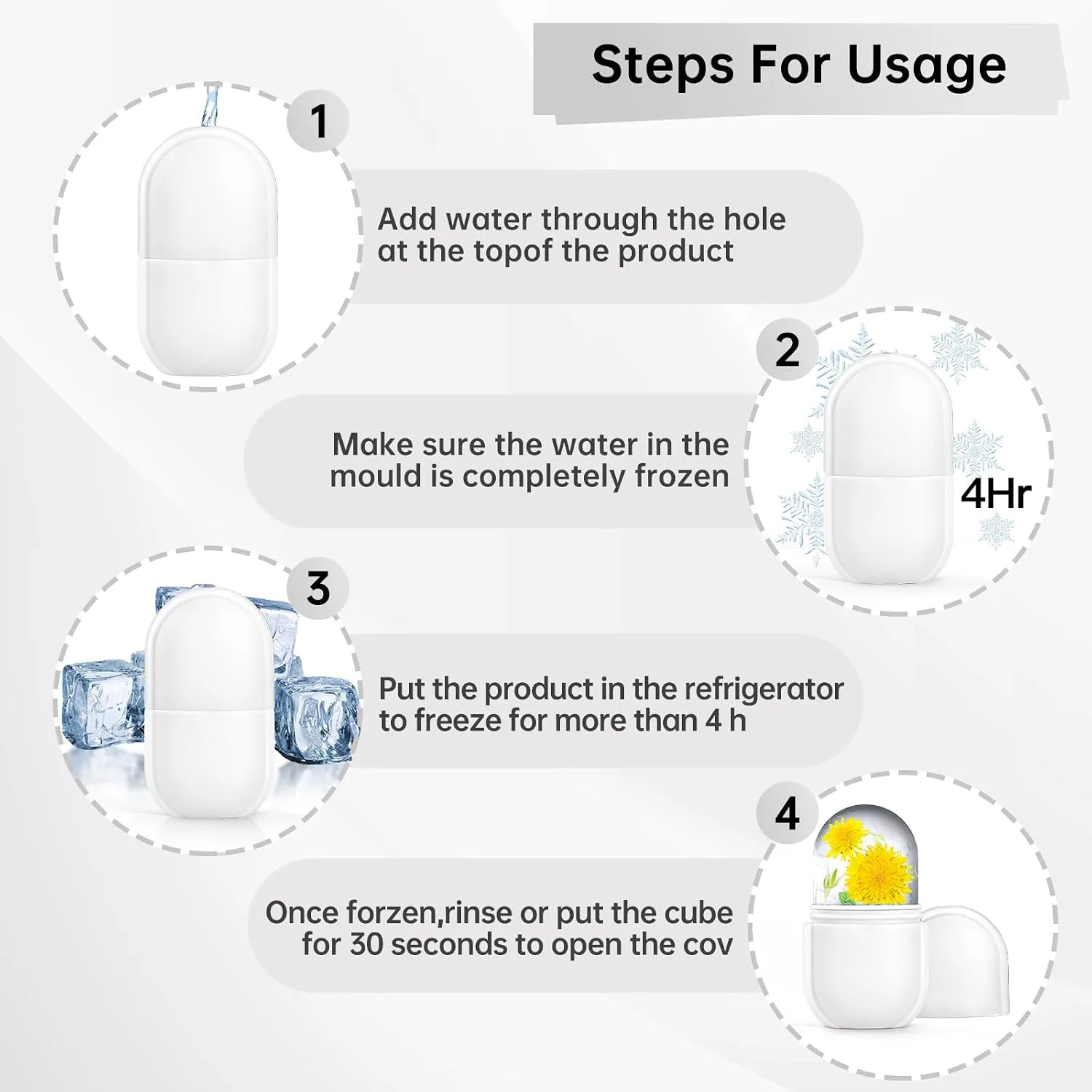 Upgraded Ice Facial Roller for Face and Eye Beauty, Gua ShaFacial Tools ,Neck Massage, Silicone Ice Mold,Self Care for Women