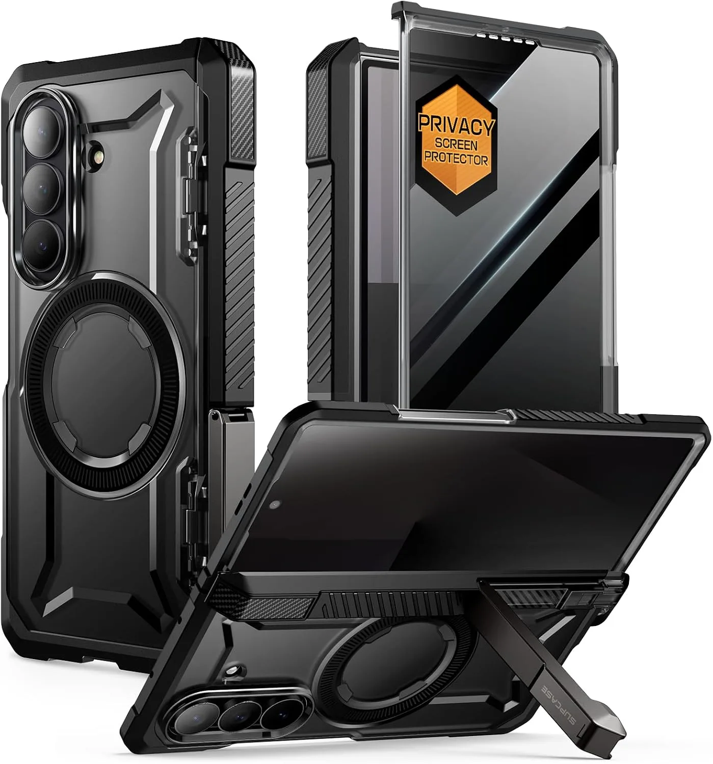 SUPCASE for Samsung Galaxy Z Fold 7 Case with Kickstand, Dark