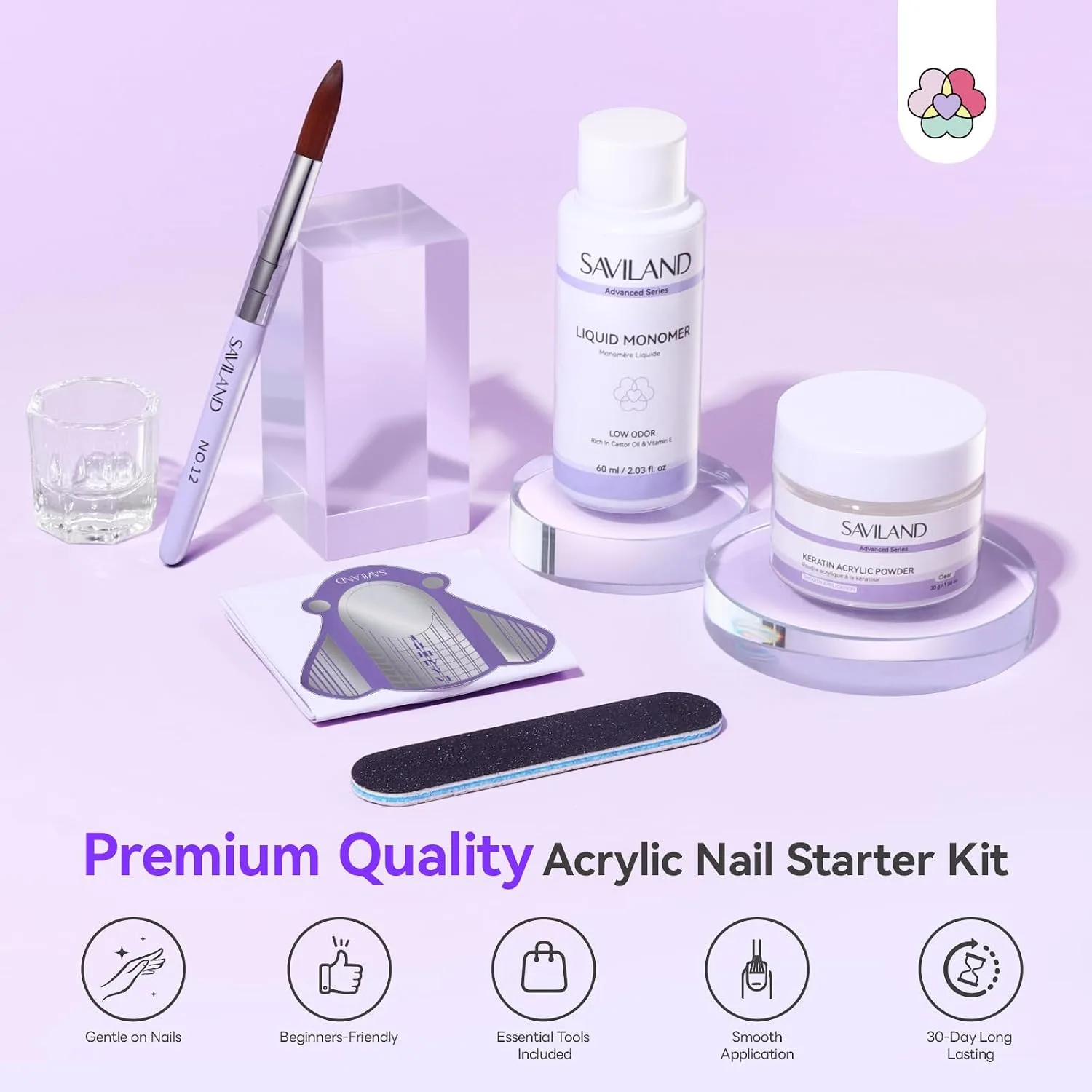 SAVILAND Acrylic Nail Kit for Beginners, Home Practice Set
