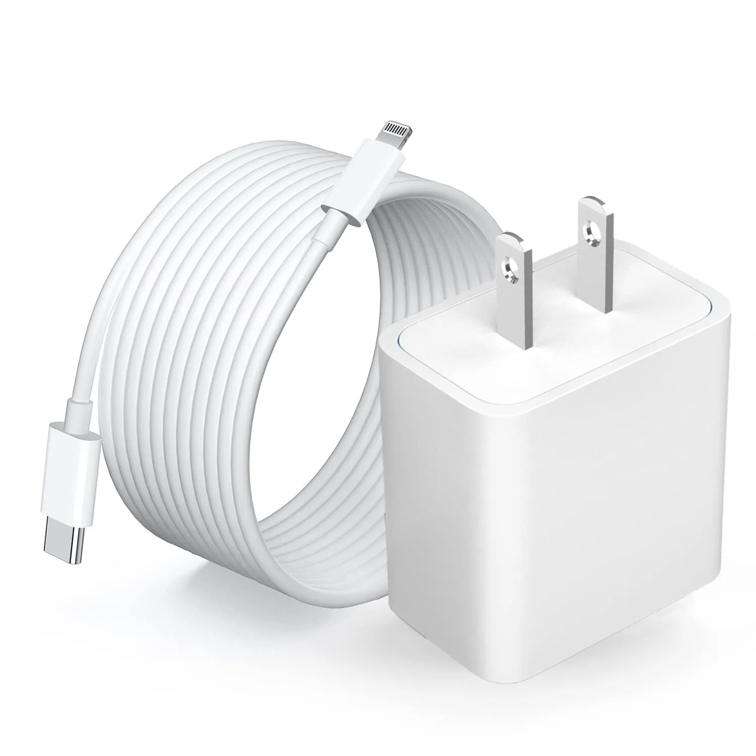 Cargador rápido para iPhone Iessentials con cable USB-C a Lightning 3 m blanco