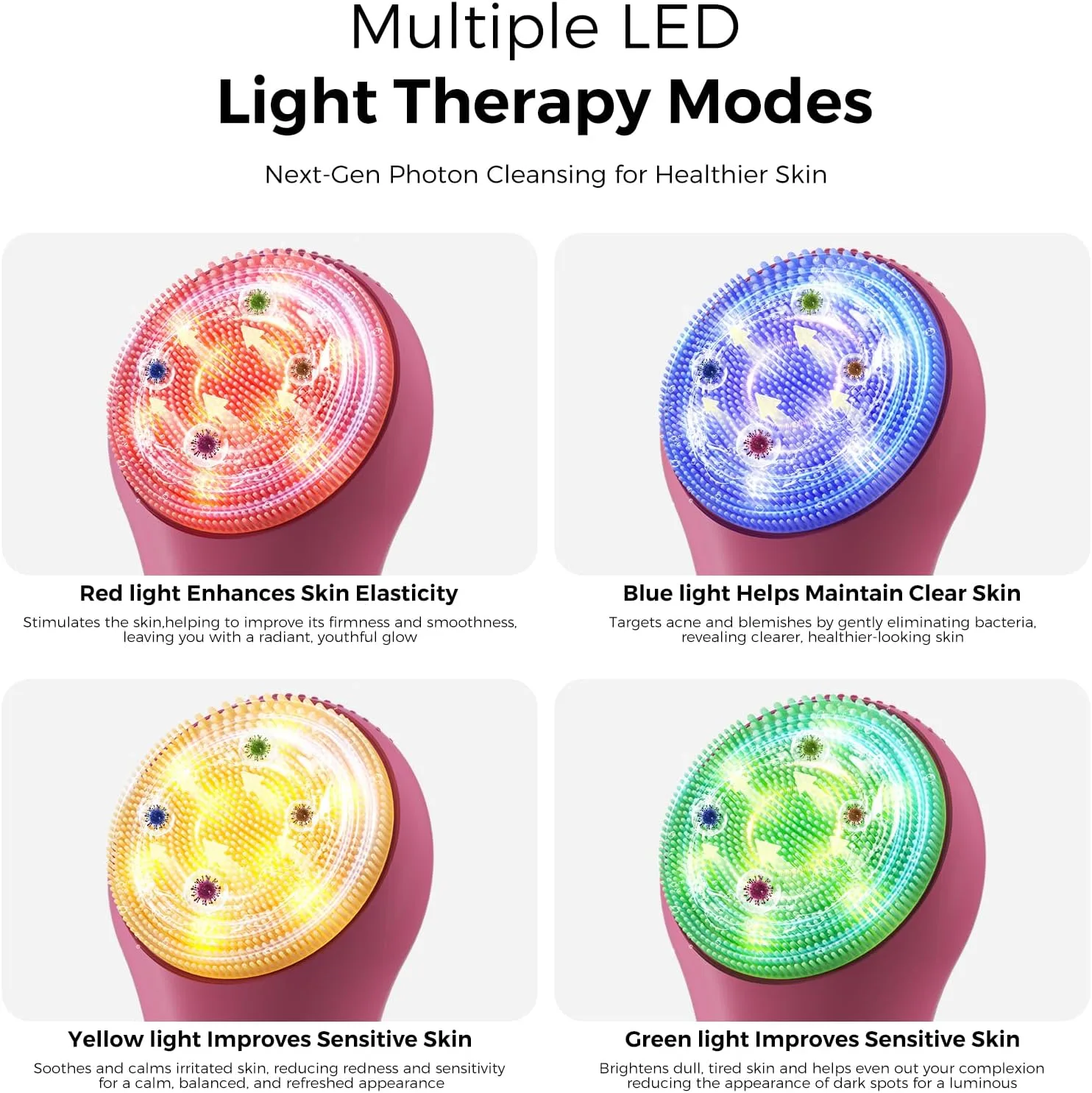 Ccigedy Rechargeable Face Scrubber, Electric Facial Cleansing Brush (Berry)