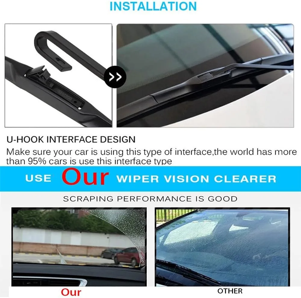 Wiper Front Wiper Blades Compatible with Toyota Hilux AN120 AN130 2015-2023 Windshield Windscreen Window Car Rain Brushes 22"+16"