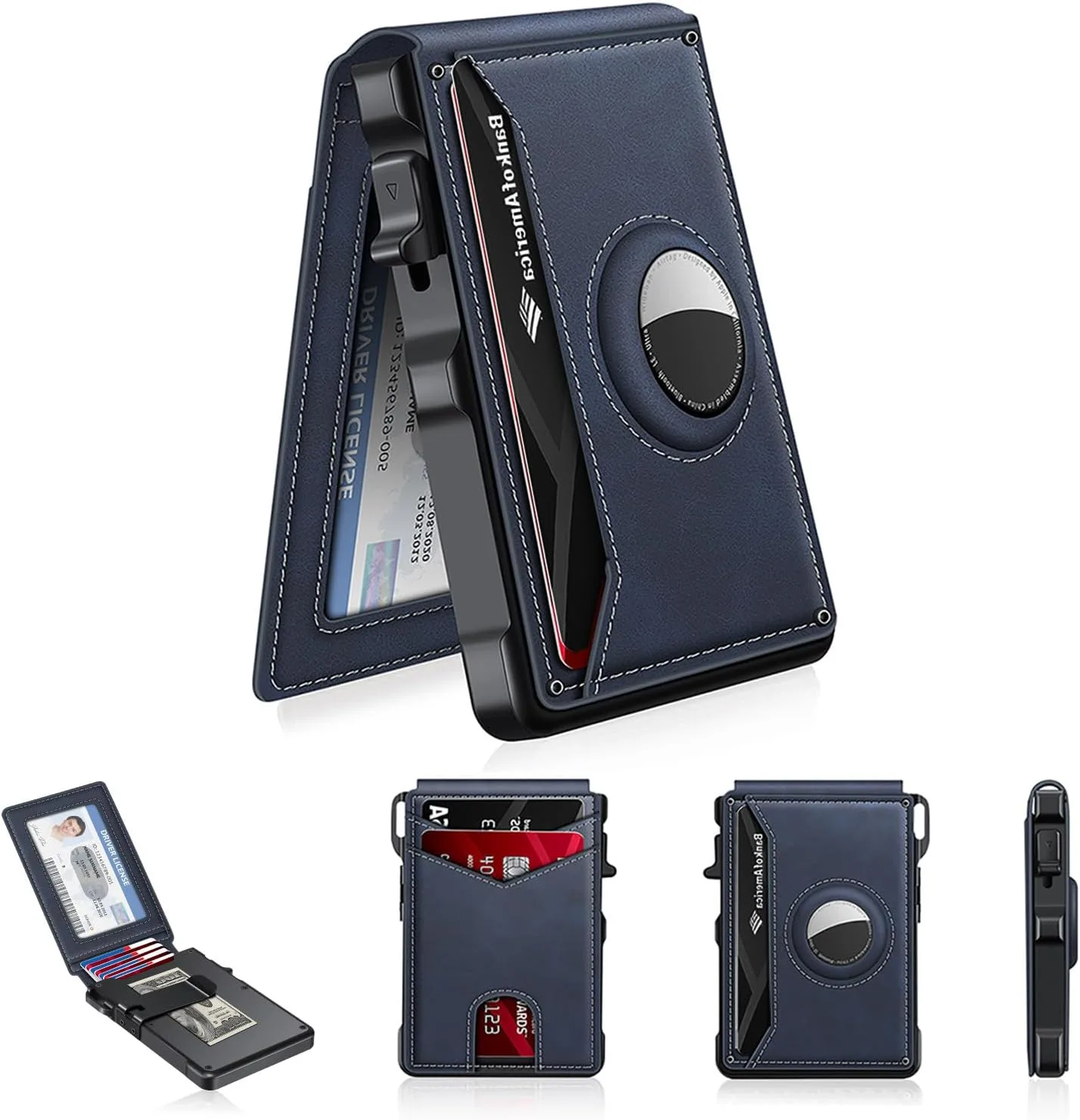 Airtag Wallet for Men Smart Wallet for Air Tag RFID Blocking Minimalist