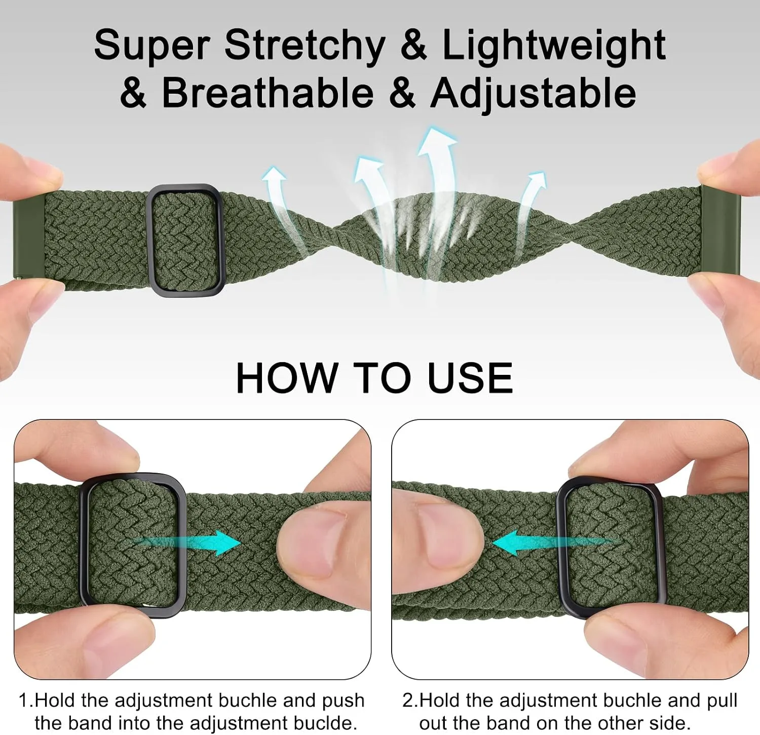 3 Pack Braided Stretchy Bands for IDW13,IDW16,IDW19 Smartwatch Bands, 22mm Elastic Straps for Fitpolo IDW13/Woneligo W13/FITVII HM57, TOOBUR/ENOMIR/MILOUZ/Gydom/Faweio/Amzhero/Tensky IDW19 Smart Watch for Women Men
