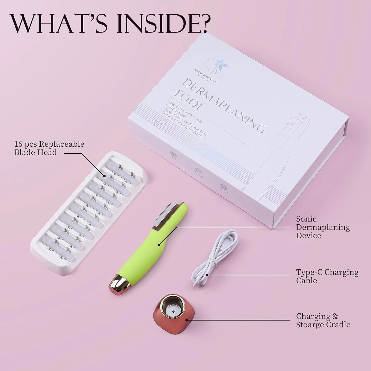 Sonic Dermaplane Razor for Women Face, Facial Hair Razor, U DermaPro+