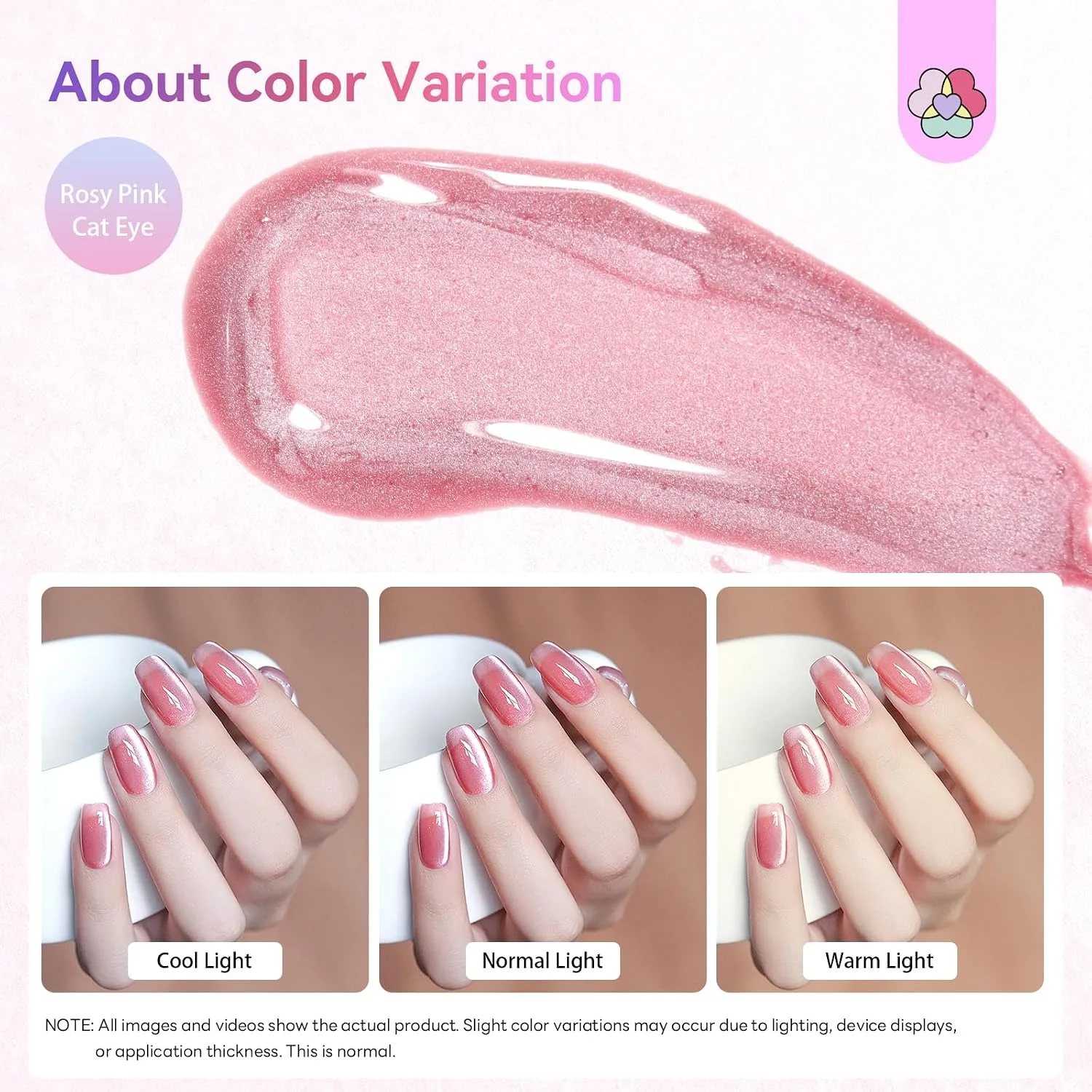 SAVILAND Glazed Nails One-Step Gel Nail Polish: Cat Eye Nail Polish Art Pen 15 ML 5-in-1 Rosy Pink 0.5oz One-Min Manicure Quick & Easy Create Naturally Curved Manicure Magnetic Polish Home Manicure