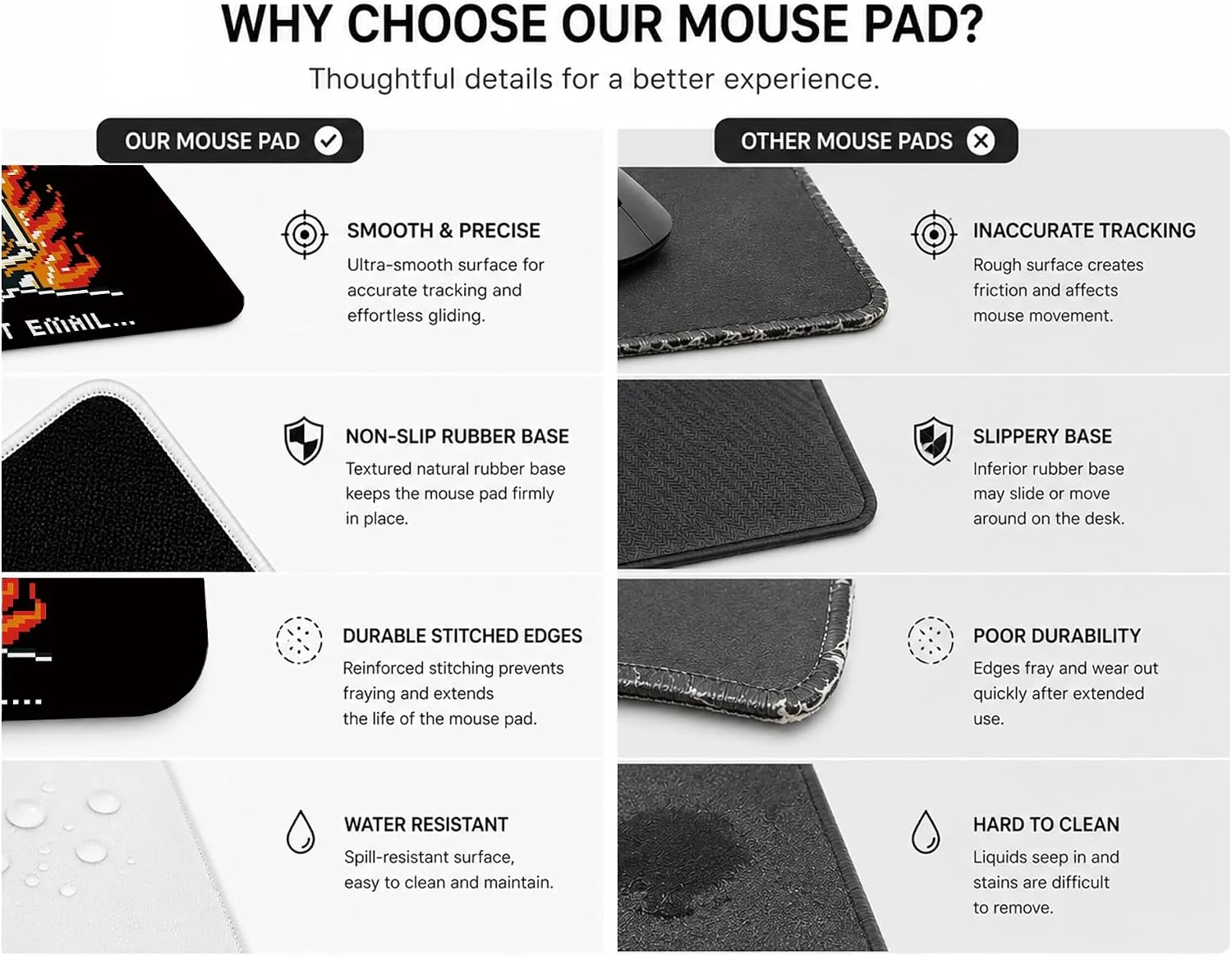 HONLUNG Funny Office Mouse Pad, Sarcastic Work Humor Desk Accessories, Per My Last Email Skeleton Mouse Pad, Non-Slip Rubber Base, Stitched Edges, Funny Coworker Gift, Small Mousepad,9.4x7.9 Inch