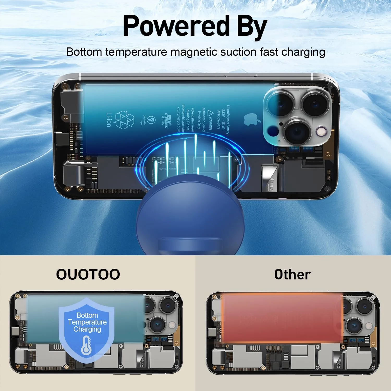 【Adjustable Blue Ambient Light】 Wireless Charger 3 in 1 for iPhone, Magnetic Charging Station for Apple Family,15W Fast MagSafe Charger Stand,for iPhone17-12-iWatch AirPods Series