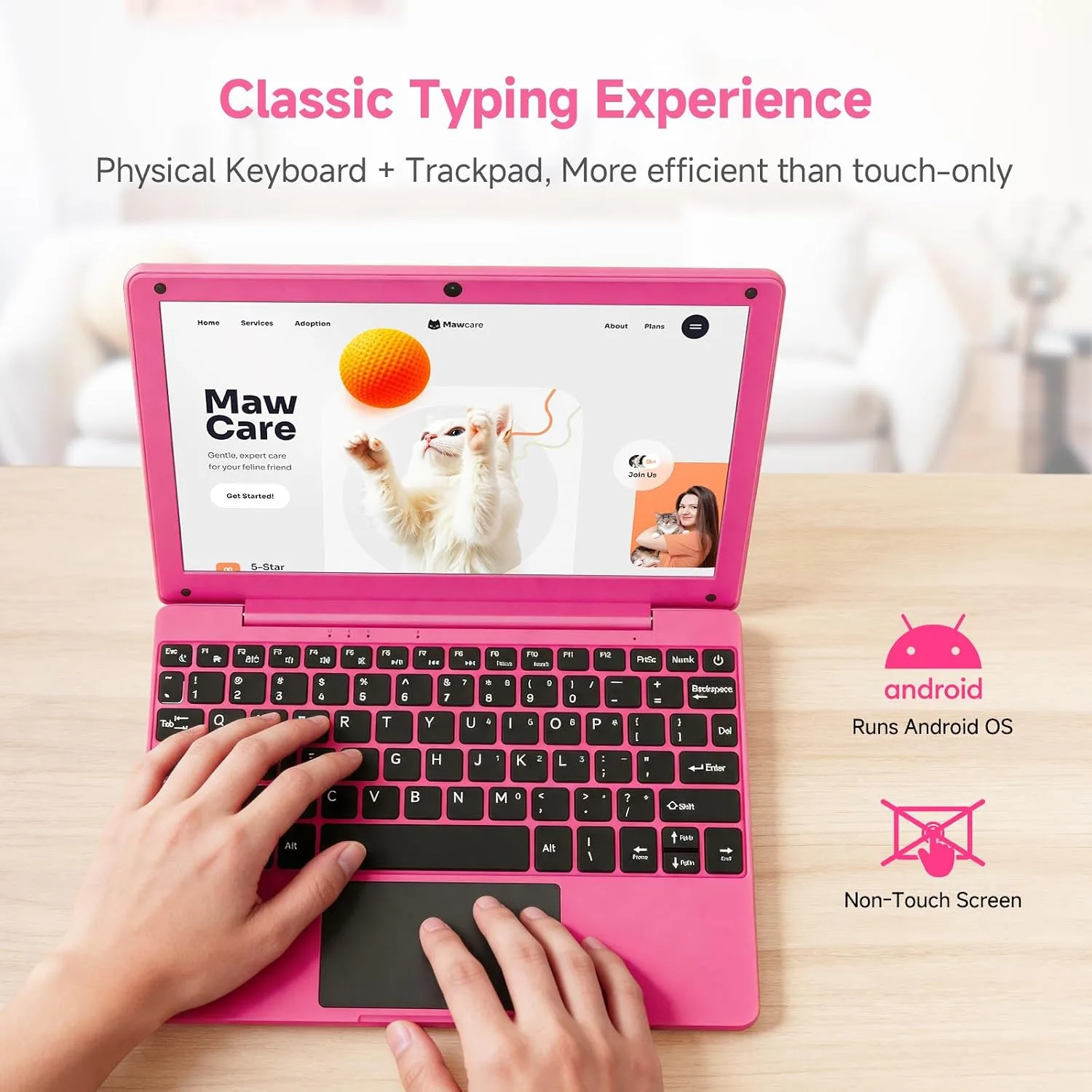 10.1 Inch Mini Netbook, Quad-Core Processor Laptop Computer, 2GB Memory 64GB Storage Android 12 Portable Notebook Built-in Webcam, WiFi & Bluetooth Keyboard & Mouse for Home Schooling & Office Work