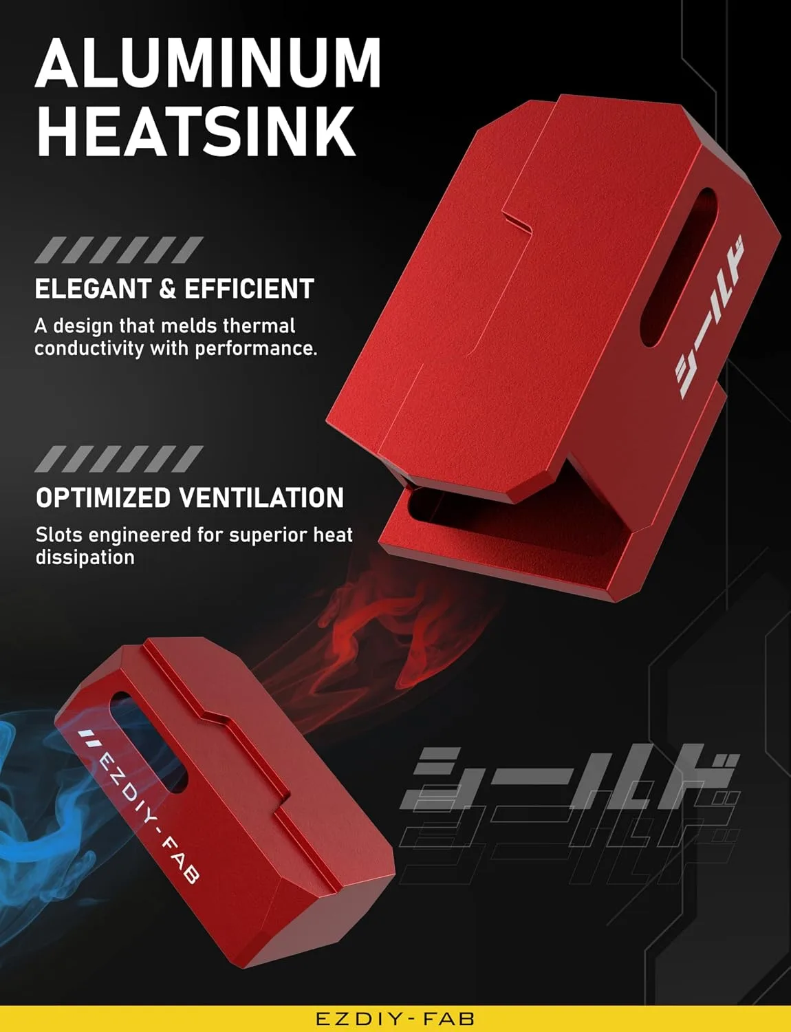 EZDIY-FAB Shield Series 8-Pin PCIe GPU Power Adapter,180-Degree U-Turn Angled Connector, Aluminum Design for Graphics Cards – Standard Type,Red-2 Pack