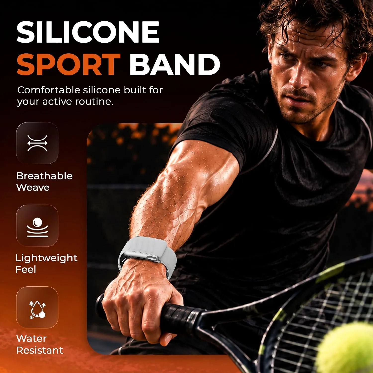 DADO Silicone Sport Replacement Band Compatible with WHOOP 5.0, One, Peak, and Life Fitness Tracker – Breathable, Durable & Comfortable | Not for Whoop Gen 4