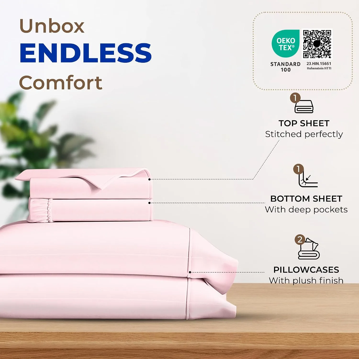 THREAD SPREAD Egyptian Cotton Sheets King Size - Luxury 600 Series King Size Sheets Set (4 PC, Blush), 16" Deep Pocket All Around Elastic, Soft, Cooling, Sateen Weave, Durable Hotel Bed Sheet Sets