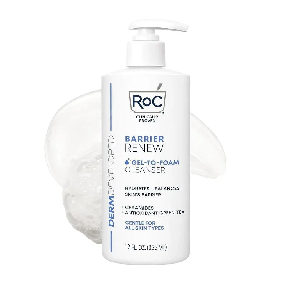 Limpiador Facial RoC Barrier Renew Gel to Foam para Piel Sensible 355ml