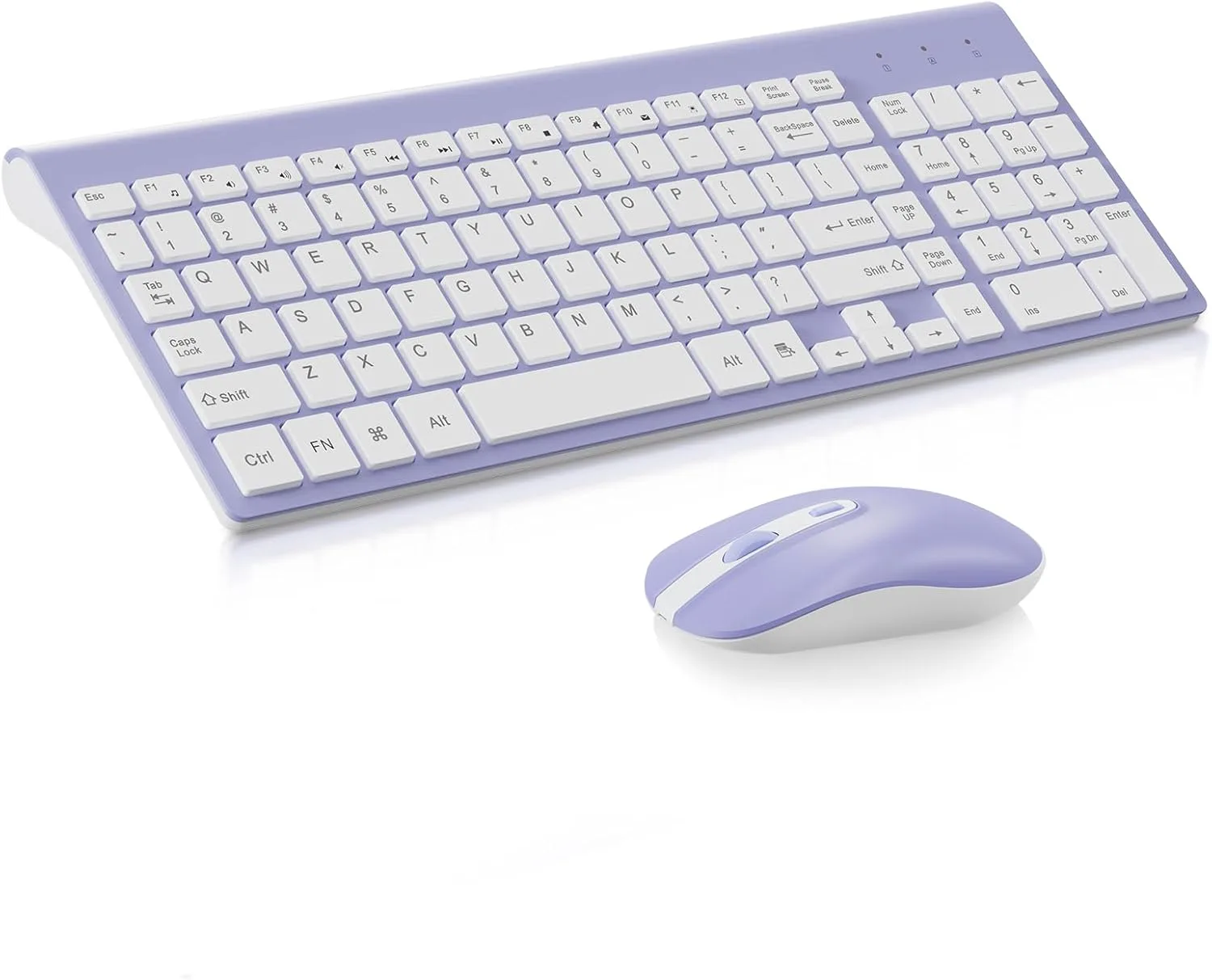 cimetech Wireless Keyboard and Mouse Combo - Purple White