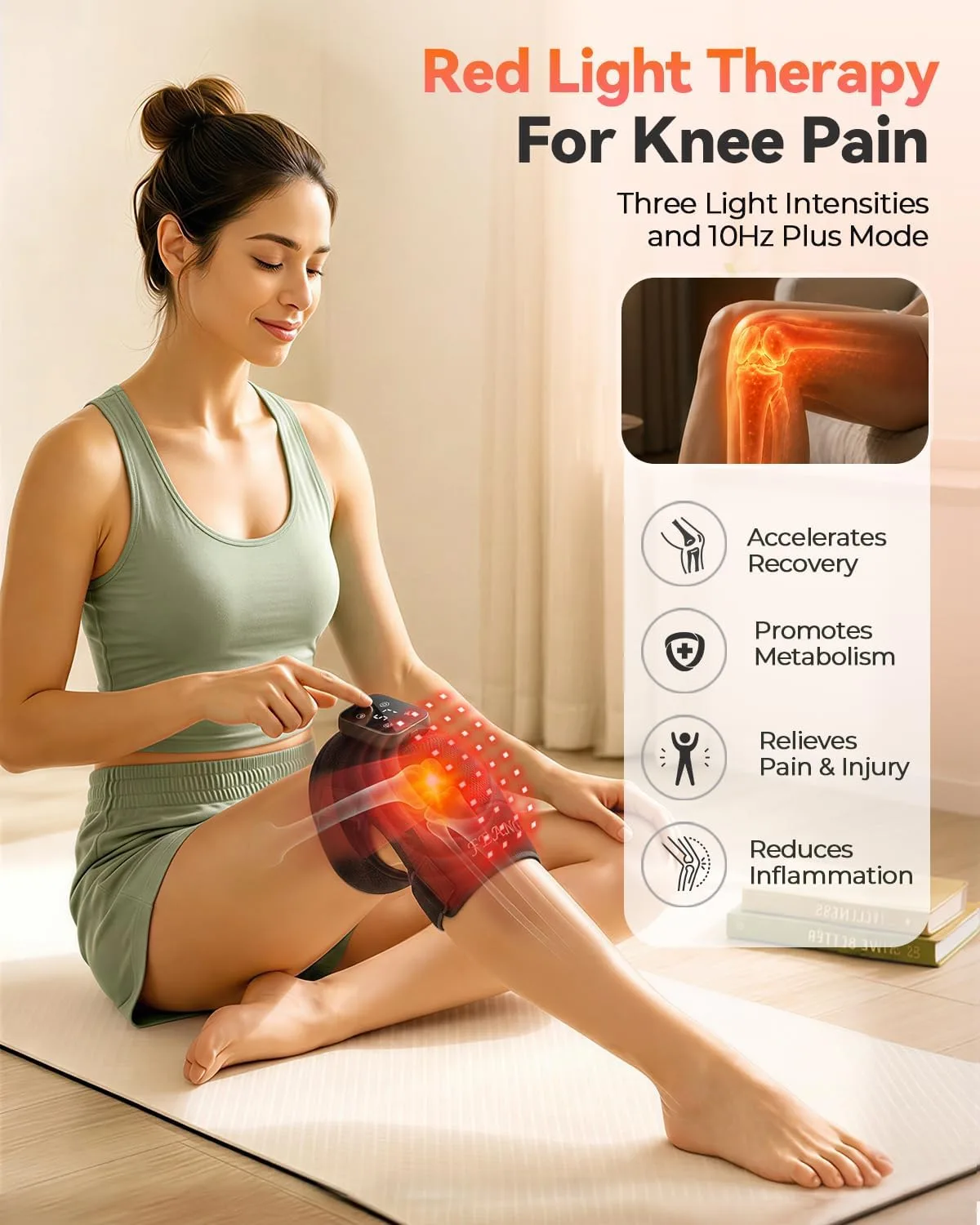 feangli Red Light Therapy Knee Massager for Knee Pain Relief, FSA&HSA