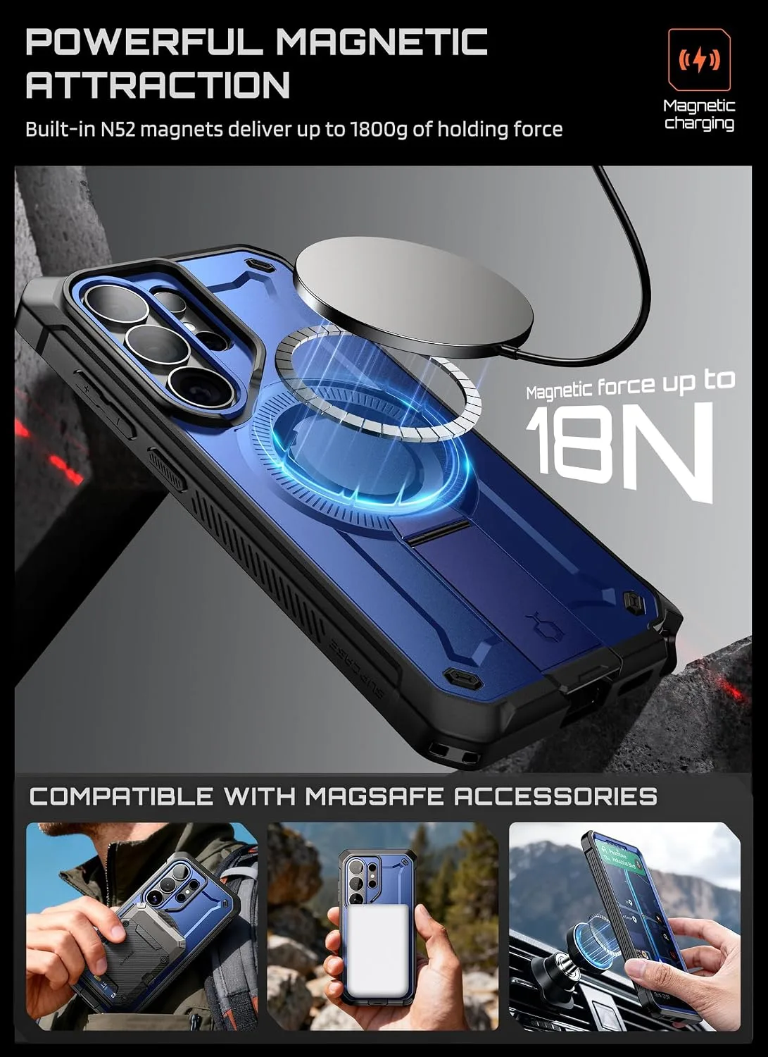 SUPCASE for Samsung Galaxy S26 Ultra Case with Built-in Stand, Cobalt