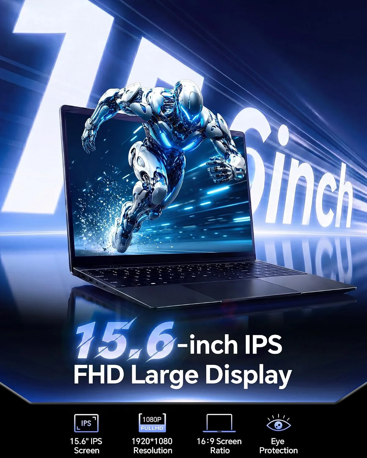 15.6'' AI Laptop with Office 365 12GB RAM 256GB SSD Win 11 Laptops