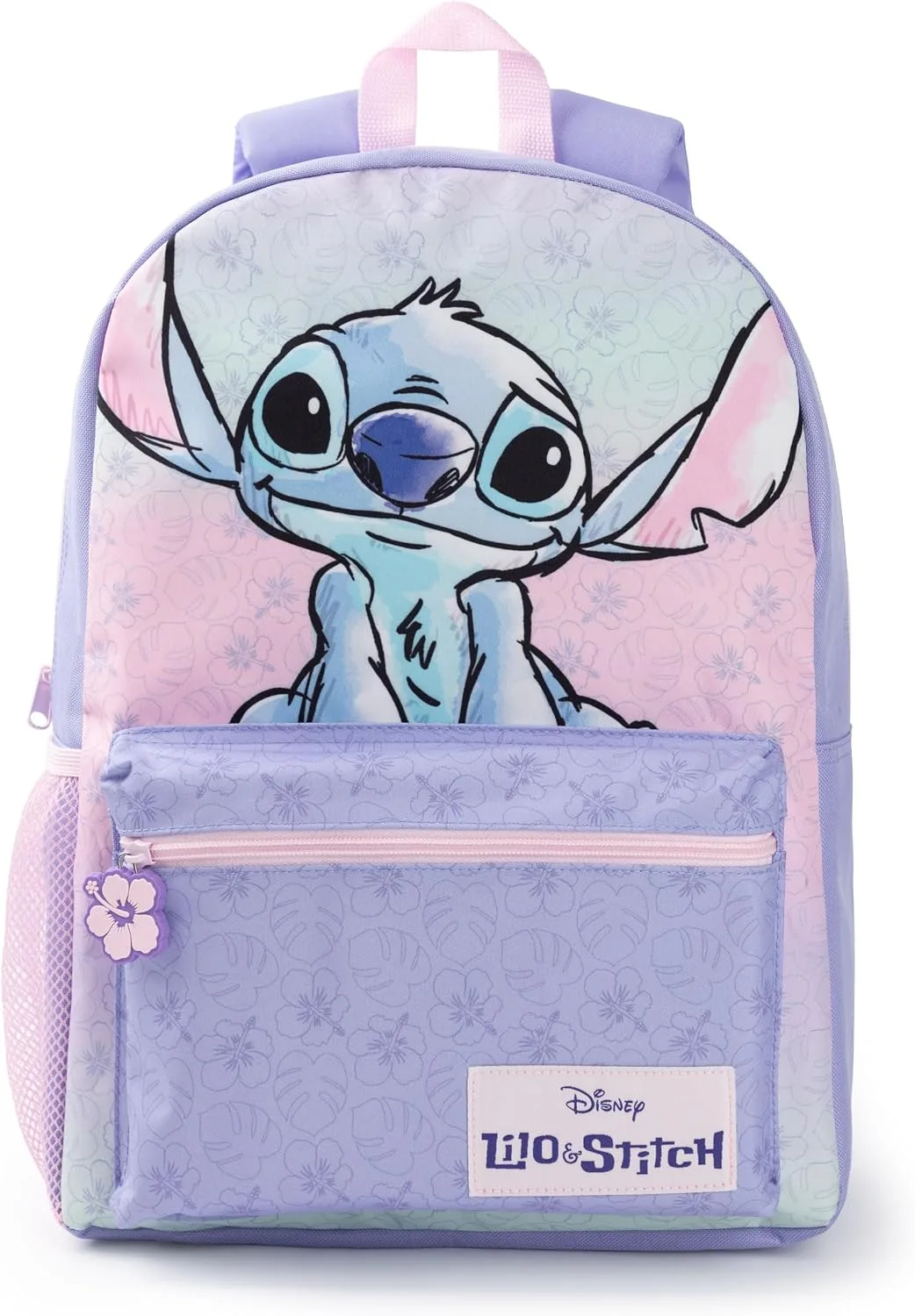 Disney Lilo & Stitch Girls Purple Pink Backpack Rucksack Adjustable Straps Durable Polyester School Bag Kids Sports Luggage