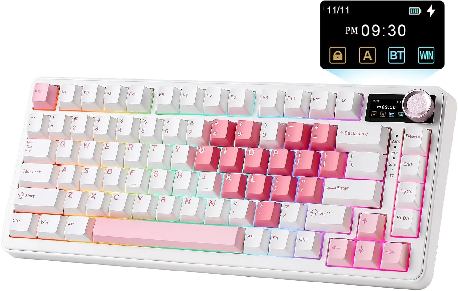 Teclado Gamer Yunzii B75 PRO MAX 75% Blanco con Switch Milk