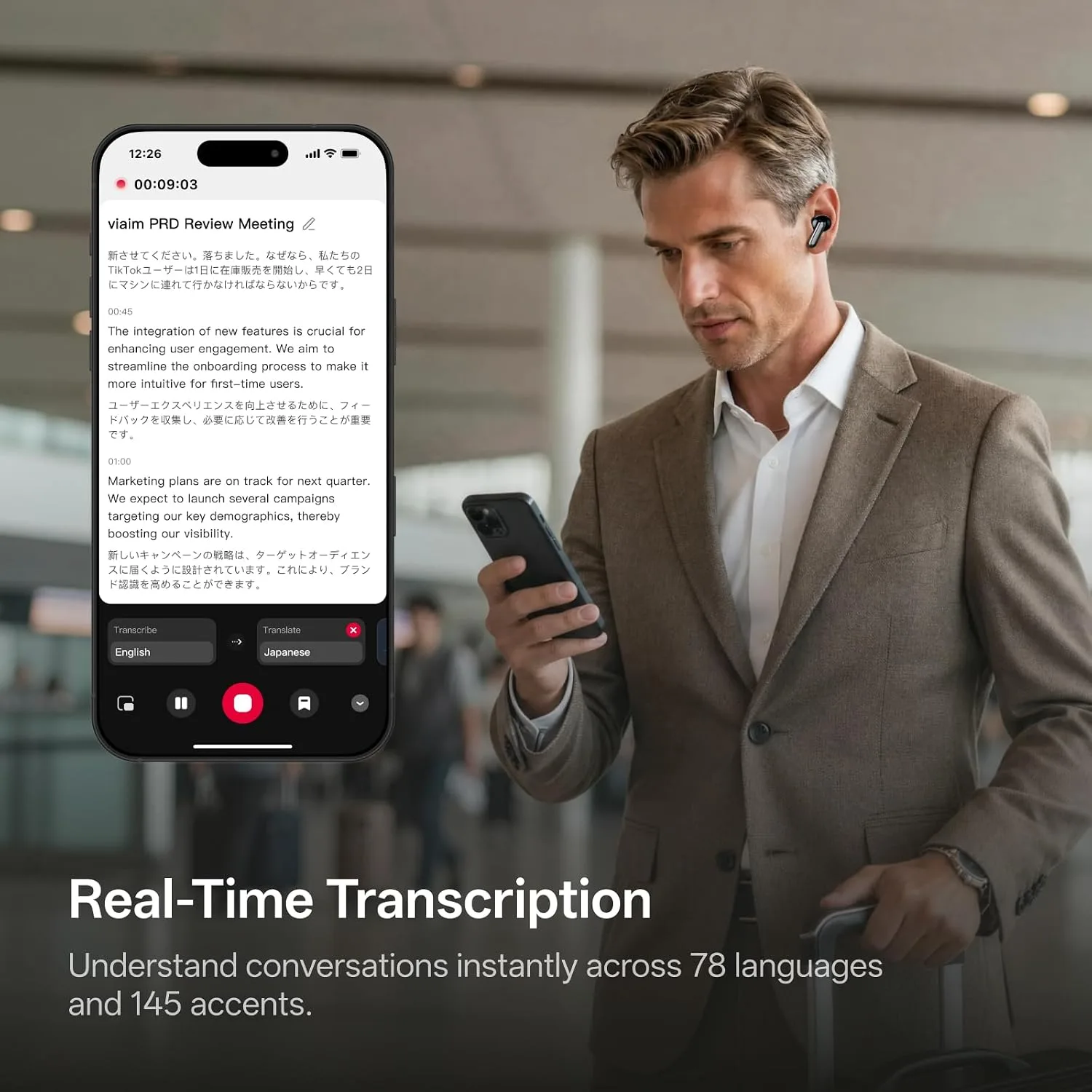 RecDot AI Voice Recorder Earbuds, AI Note Taker for Meetings & Calls