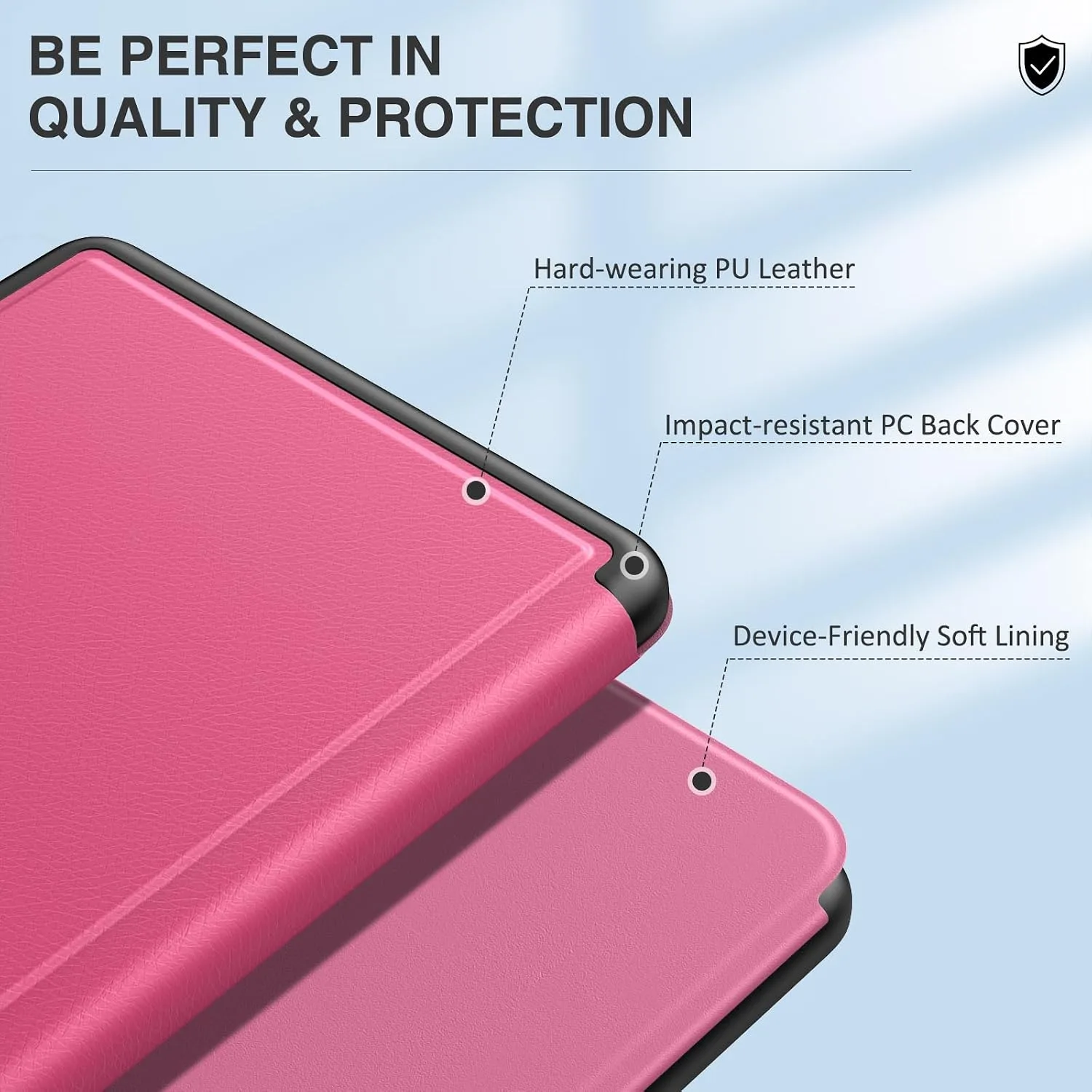 MoKo Case for 7" Kindle Paperwhite 12th Generation 2025/2024, Magenta