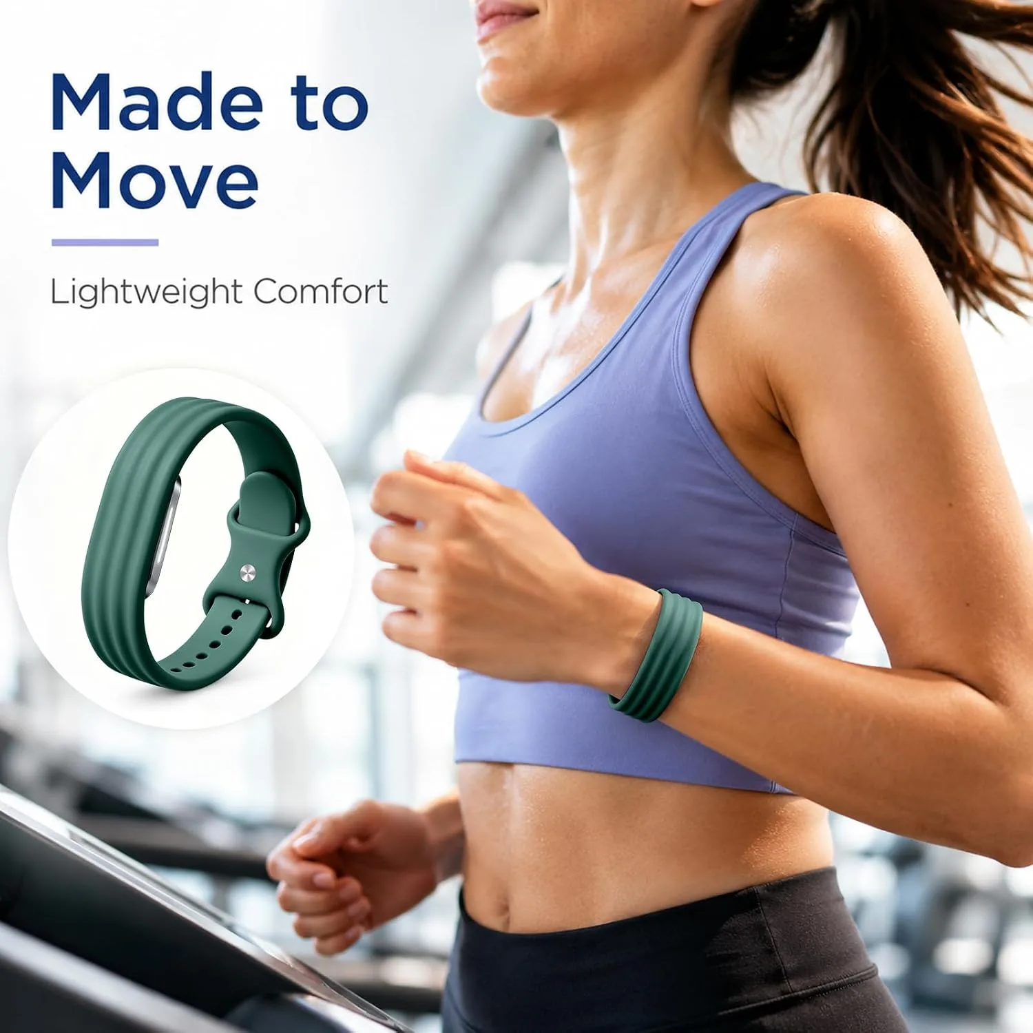 3 Pack Silicone Sport Band Compatible with Hume Band 2.0 Fitness Tracker,Soft Silicone Replacement Adjustable Sweatproof Wristband for Hume 2.0 Band, Running, Workout & Daily Wear for Women Men
