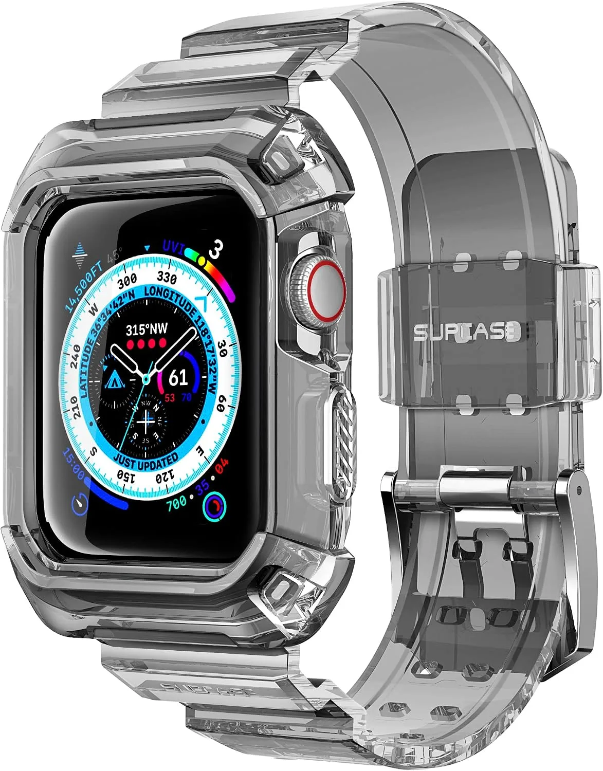 SUPCASE for Apple Watch 9/8/7/6/5/4/SE Case with Band 44mm/45mm FrostBlack