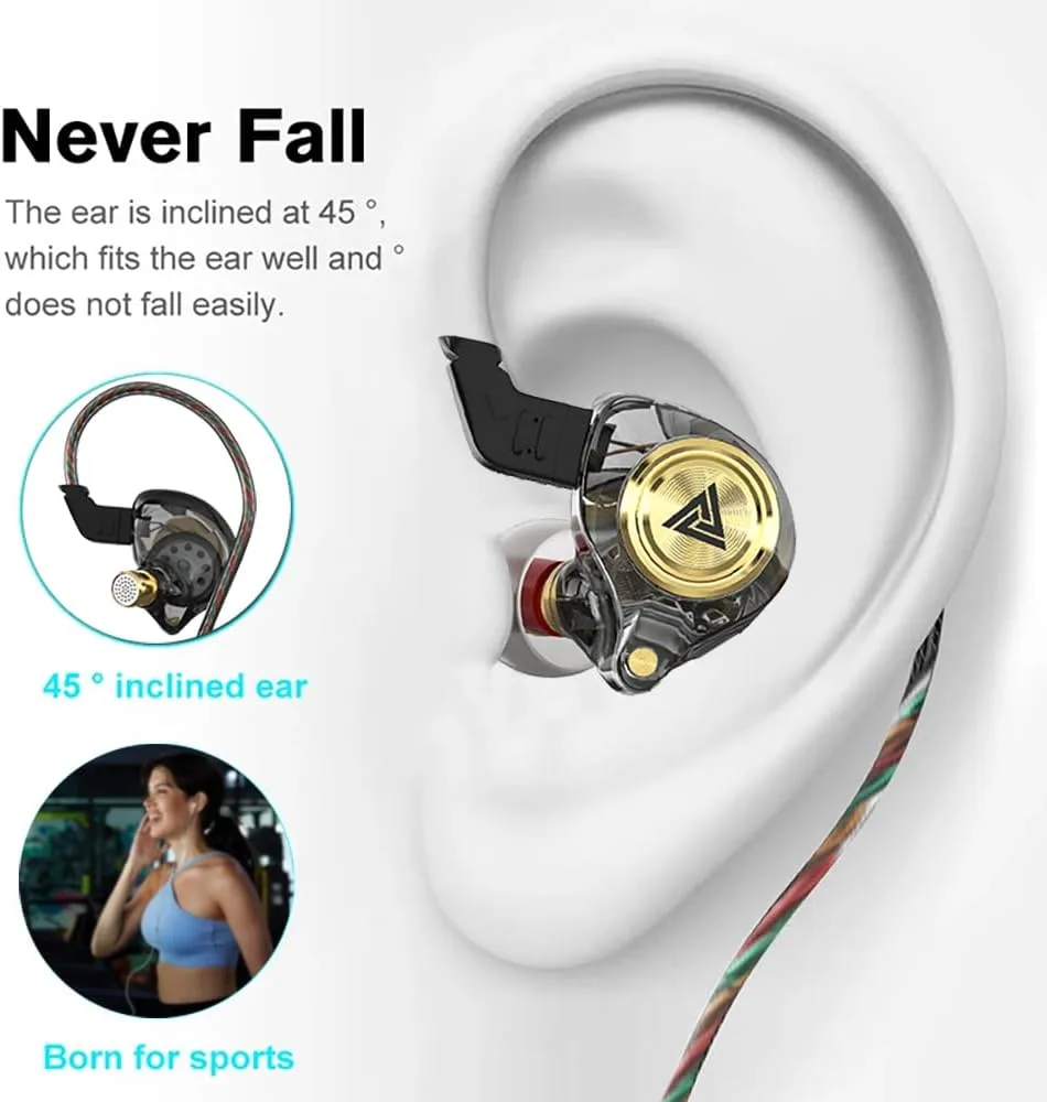 Wired Gaming Earbuds 2 Pack, Ak3file in Ear Monitors, Deep Bass Sound Wired Earbuds, HiFi in Ear Headphones with 1DD 10mm Dynamic Driver, IEM for Music Gaming Video Calling (Black+Black)