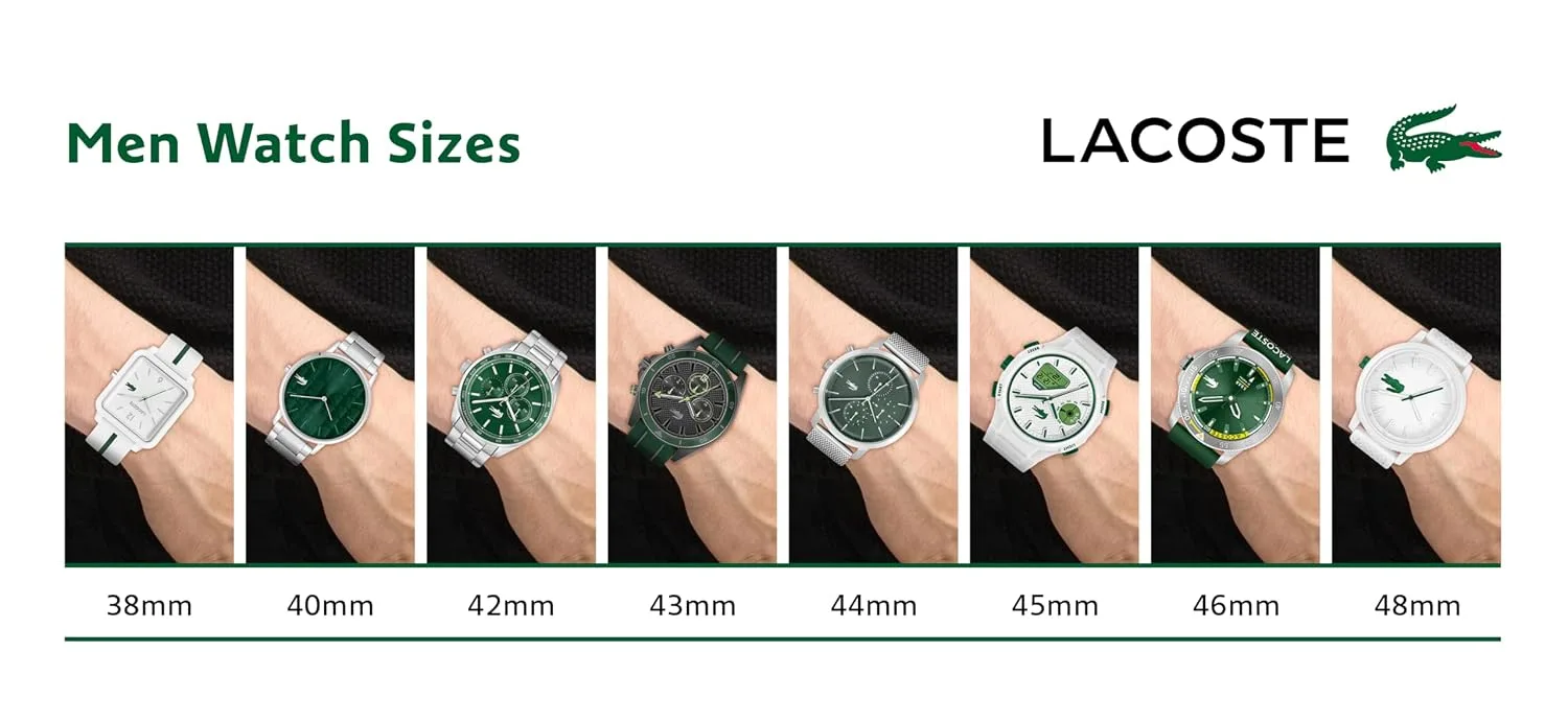 Lacoste Boston Men's Chronograph Watch - Classic Stainless Steel - Tachymeter - Water Resistant up to 5ATM/50 Meters - Modern Design for Him - 42mm