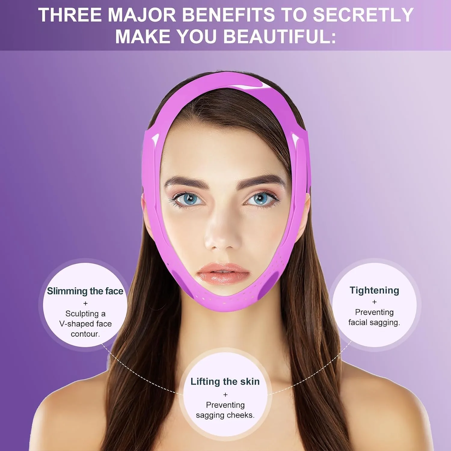 JUSRON V-Line Mask Chin Up Mask Face Strap, chin lifting mask