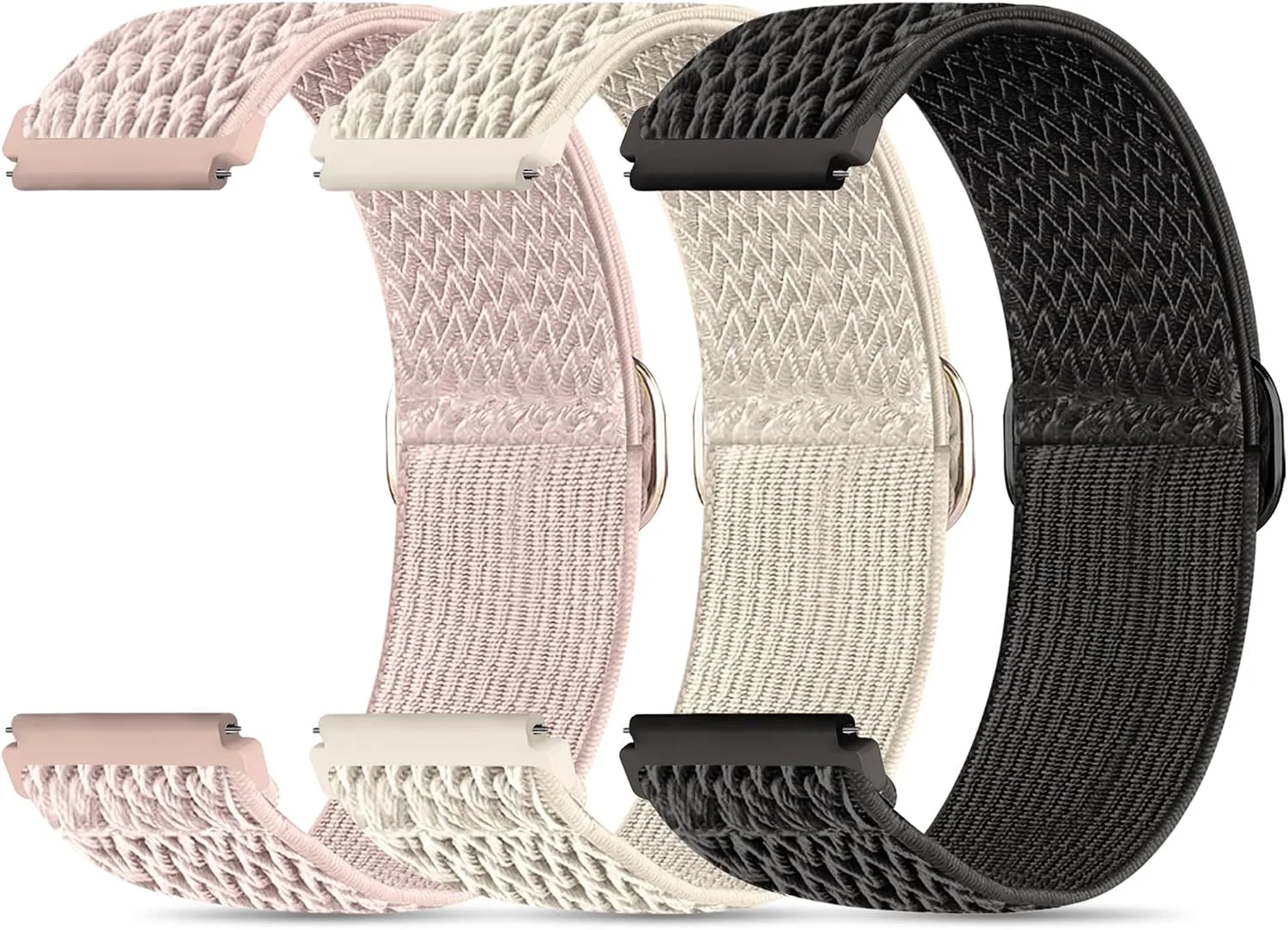 3 Pack ID208 Plus Smart Watch Bands for Fitpolo/Quican/Aeac/Tensky ID208 Plus Smartwatch, 22mm Elastic Nylon Replacement Wristband Adjustable Straps for man woman