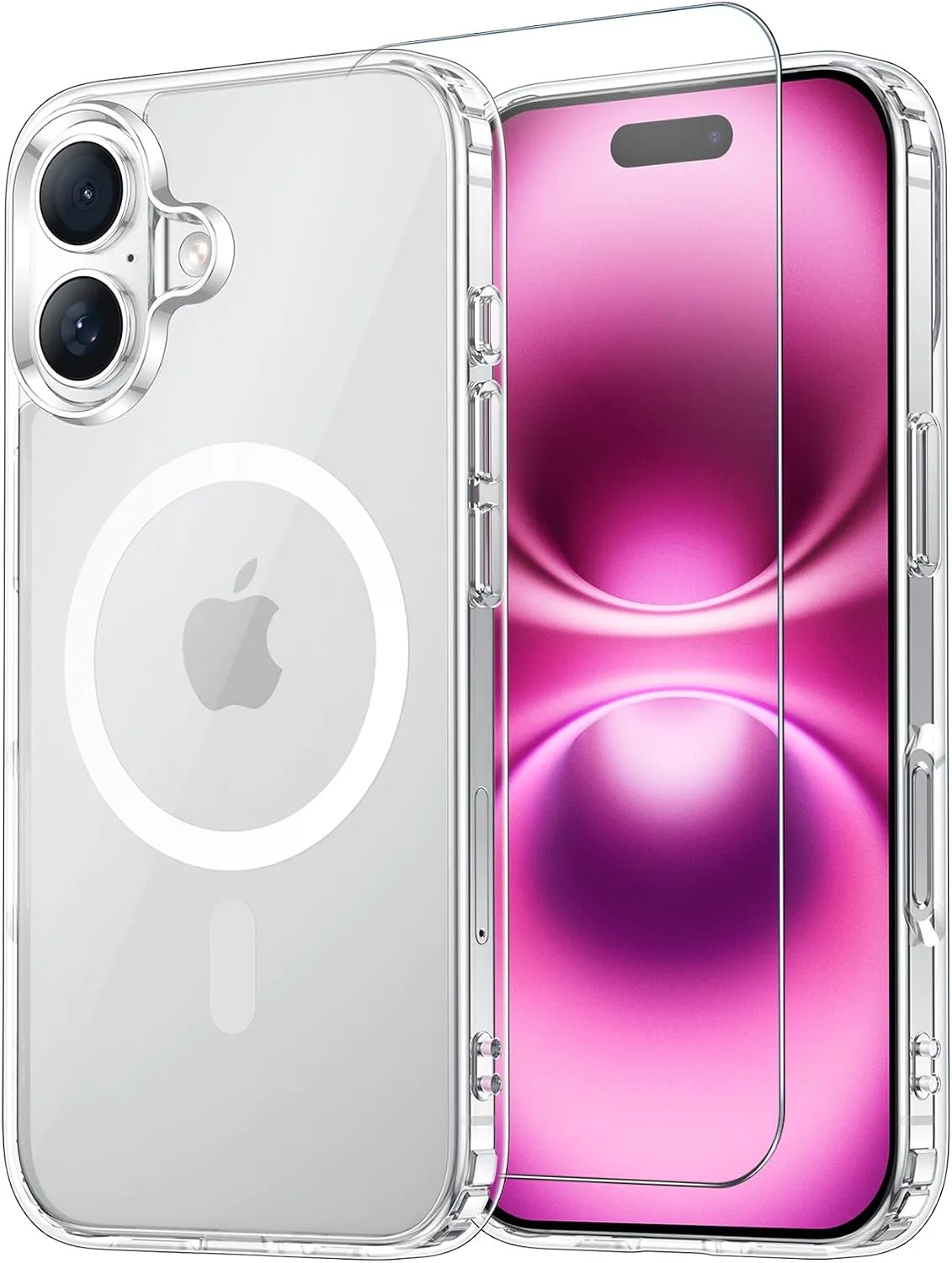 Temdan for iPhone 16 Plus Case with Screen Protector Clear