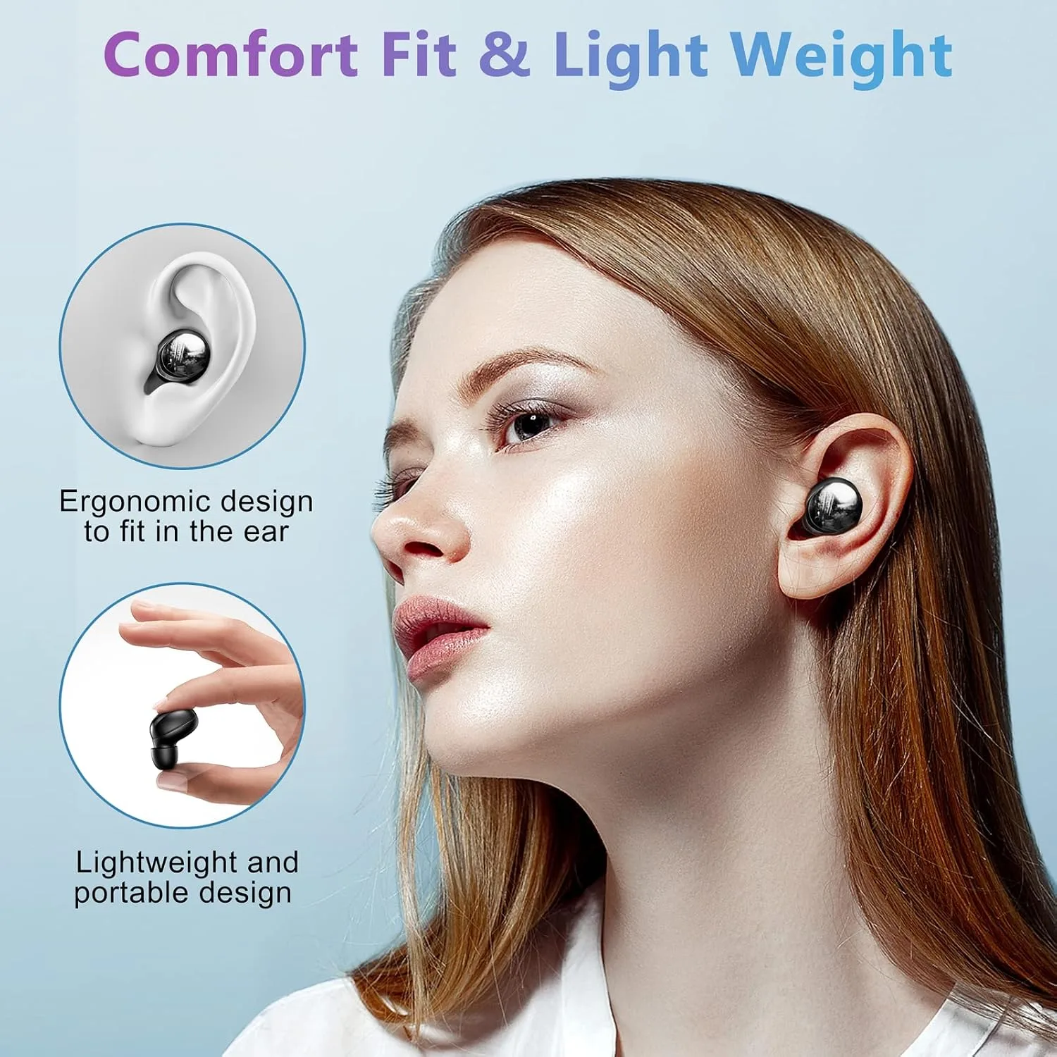 ELOVEN Wireless Earbuds Deep Bass Stereo Sound Bluetooth Earbuds 120H Black