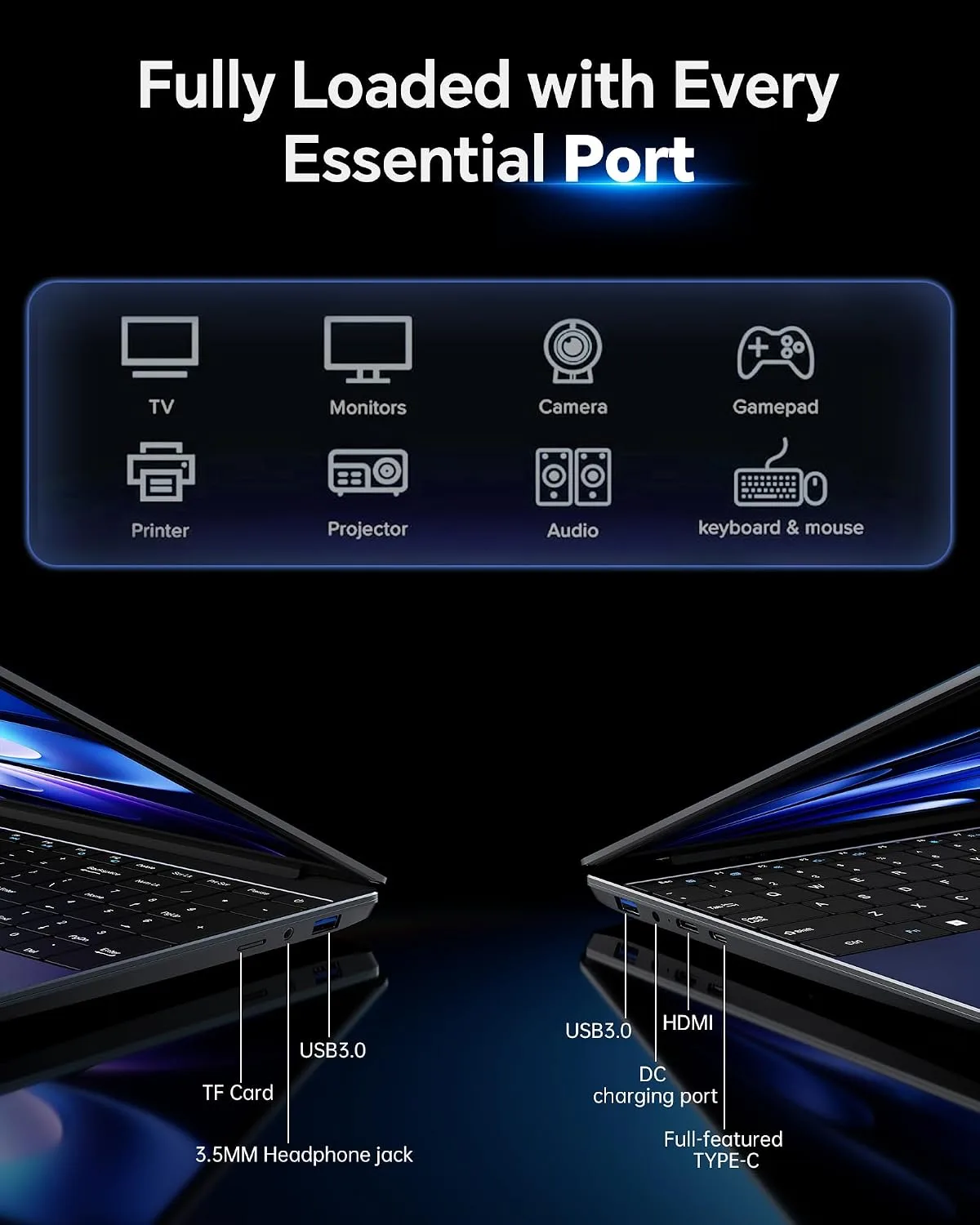 15.6'' AI Laptop with Office 365 12GB RAM 256GB SSD Win 11 Laptops