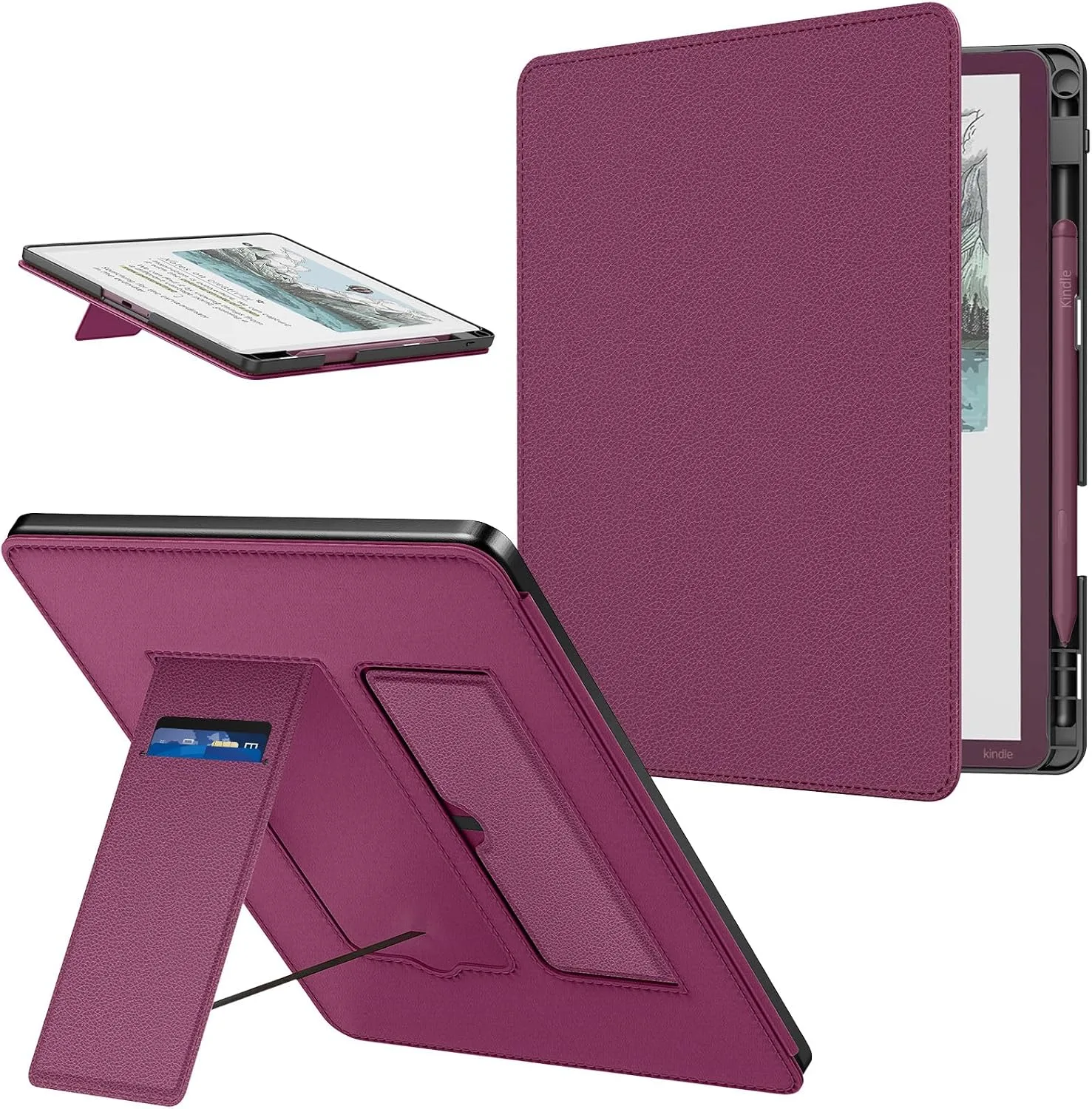 MoKo Stand Case for 11" Kindle Scribe 2025 3rd Generation Dark Purple