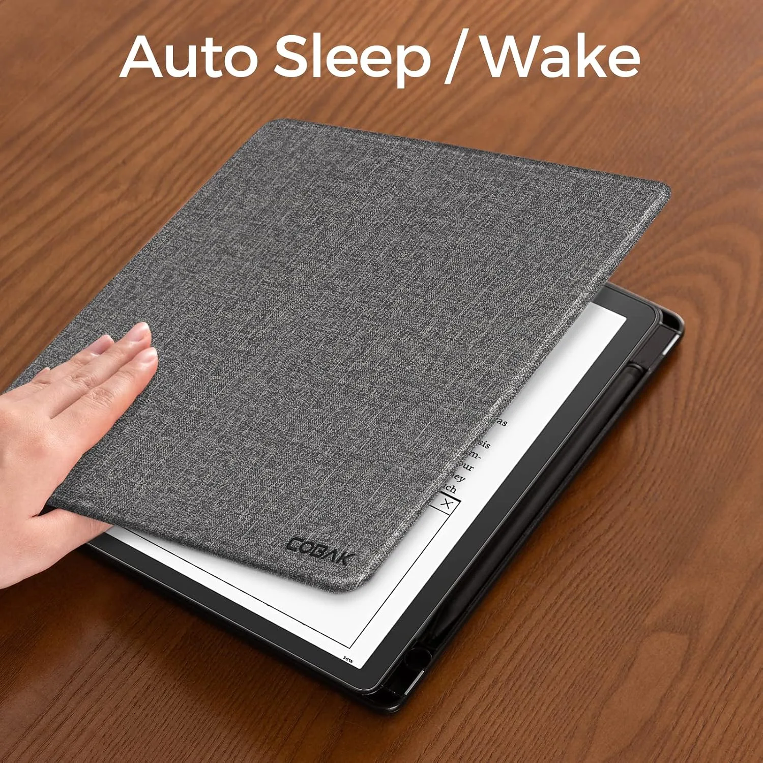 CoBak Case for Kindle Scribe - All New PU Leather Cover with Auto Sleep Wake Feature for Kindle Scribe 10.2" 2022 & 2024 Released with Pen Holder