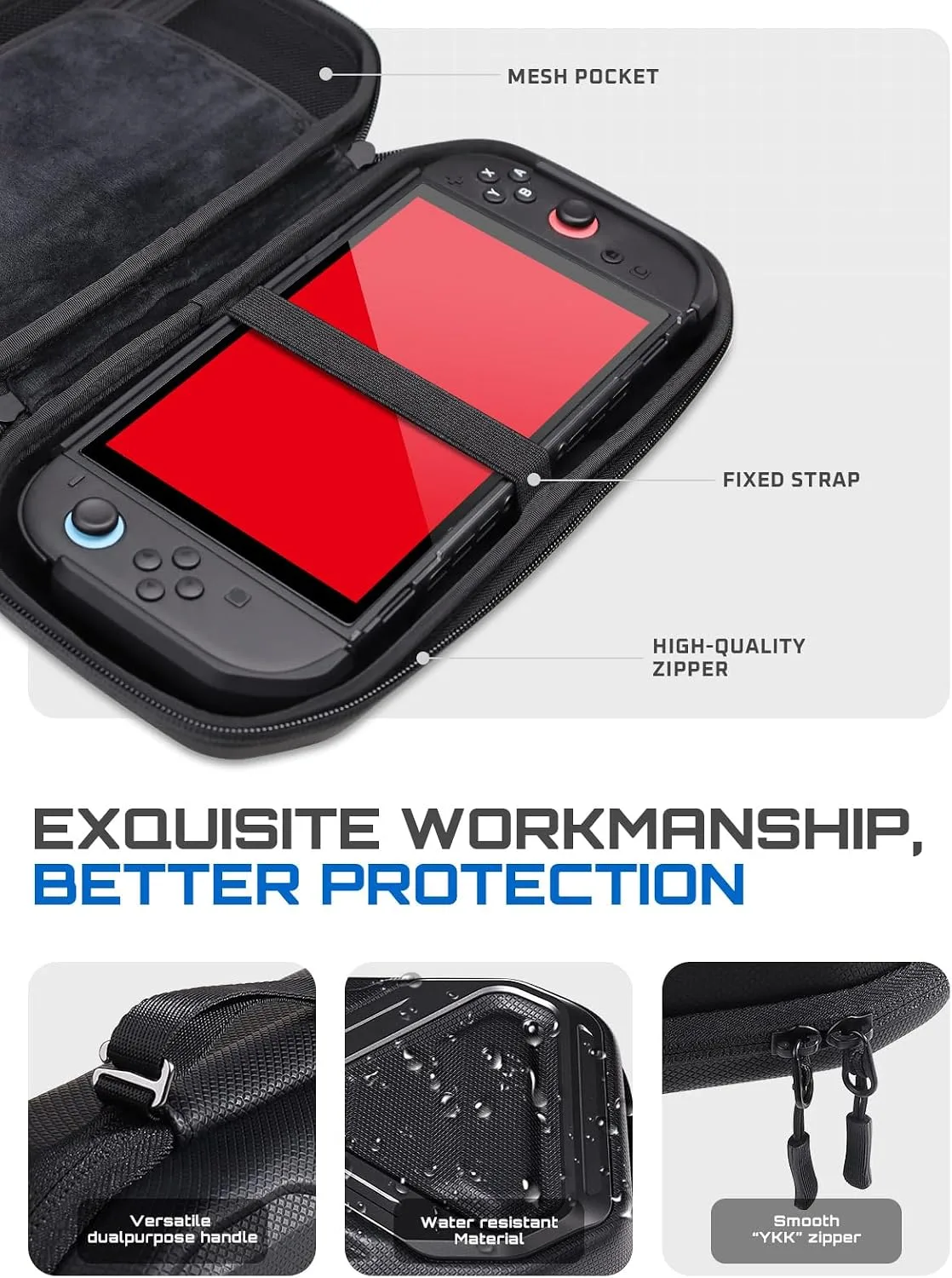 SUPCASE Pro Edition Carrying Case for Nintendo Switch 2 2025, Black