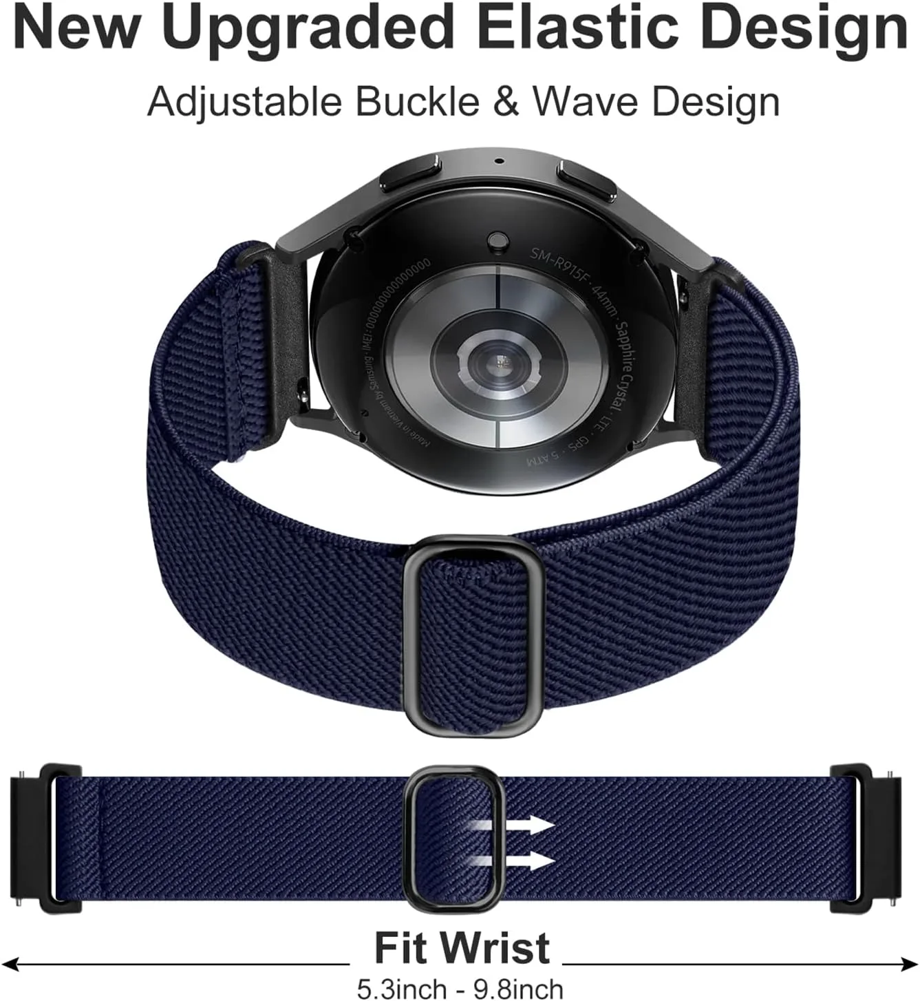 Lerobo Elastic Bands Compatible with Samsung Galaxy Watch 7 6 5 40mm 44mm/Watch 6 Classic 43mm 47mm/Watch 4 Classic Band 42mm 46mm/Active 2,3 Pack 20mm Soft Adjustable Nylon Breathable Sport Band