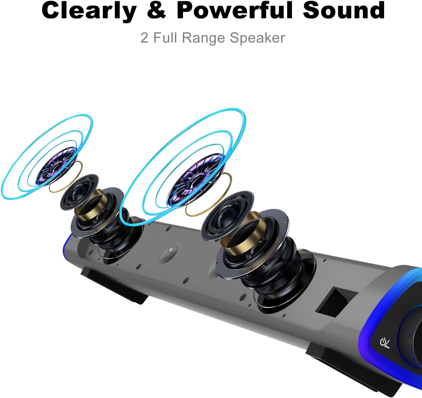SOULION R30 Computer Speakers for Desktop PC, Wired USB Powered 3.5mm Aux