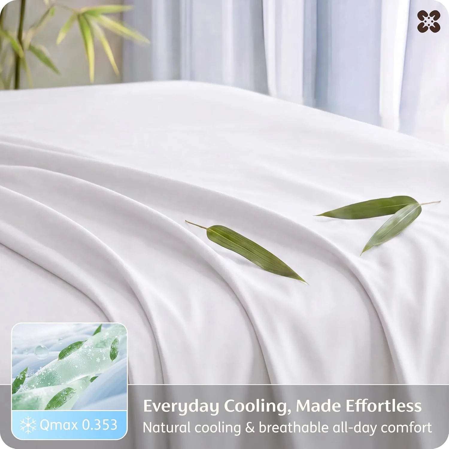 Bedsure King Size Sheet Set, Cooling Sheets, Rayon Derived from Bamboo, Deep Pocket Up to 16", PureWoven, Breathable & Soft, Bed Sheets, Hotel Luxury Silky Bedding for Hot Sleepers, White (Pack of 2)