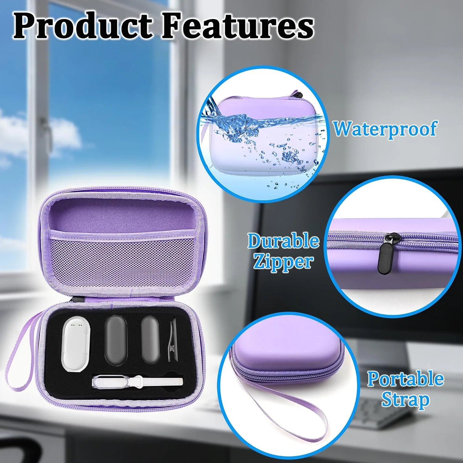 Protective Case for PLAUD NotePin Voice Recorder (Purple)