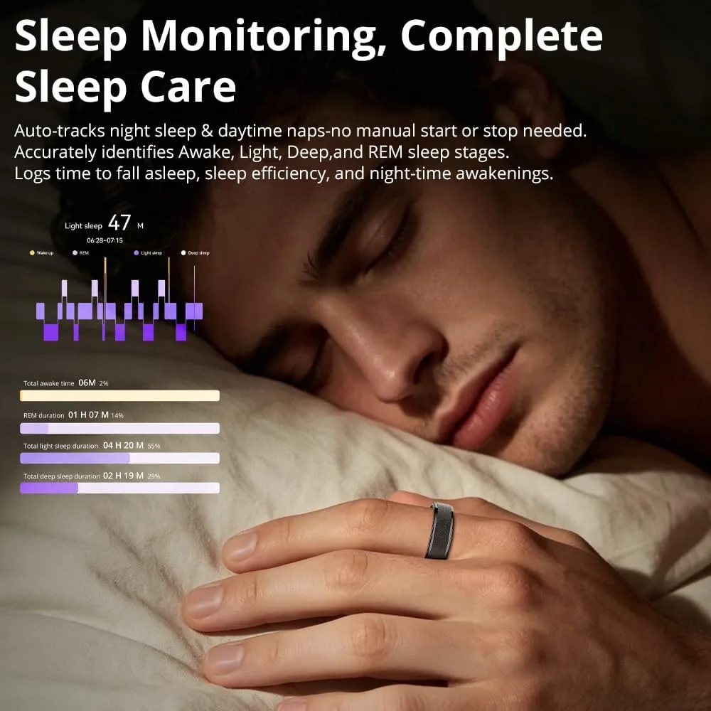 COLMI Ring 2 Radiant Smart Ring, Smart Ring for Women & Men, No App Fee.