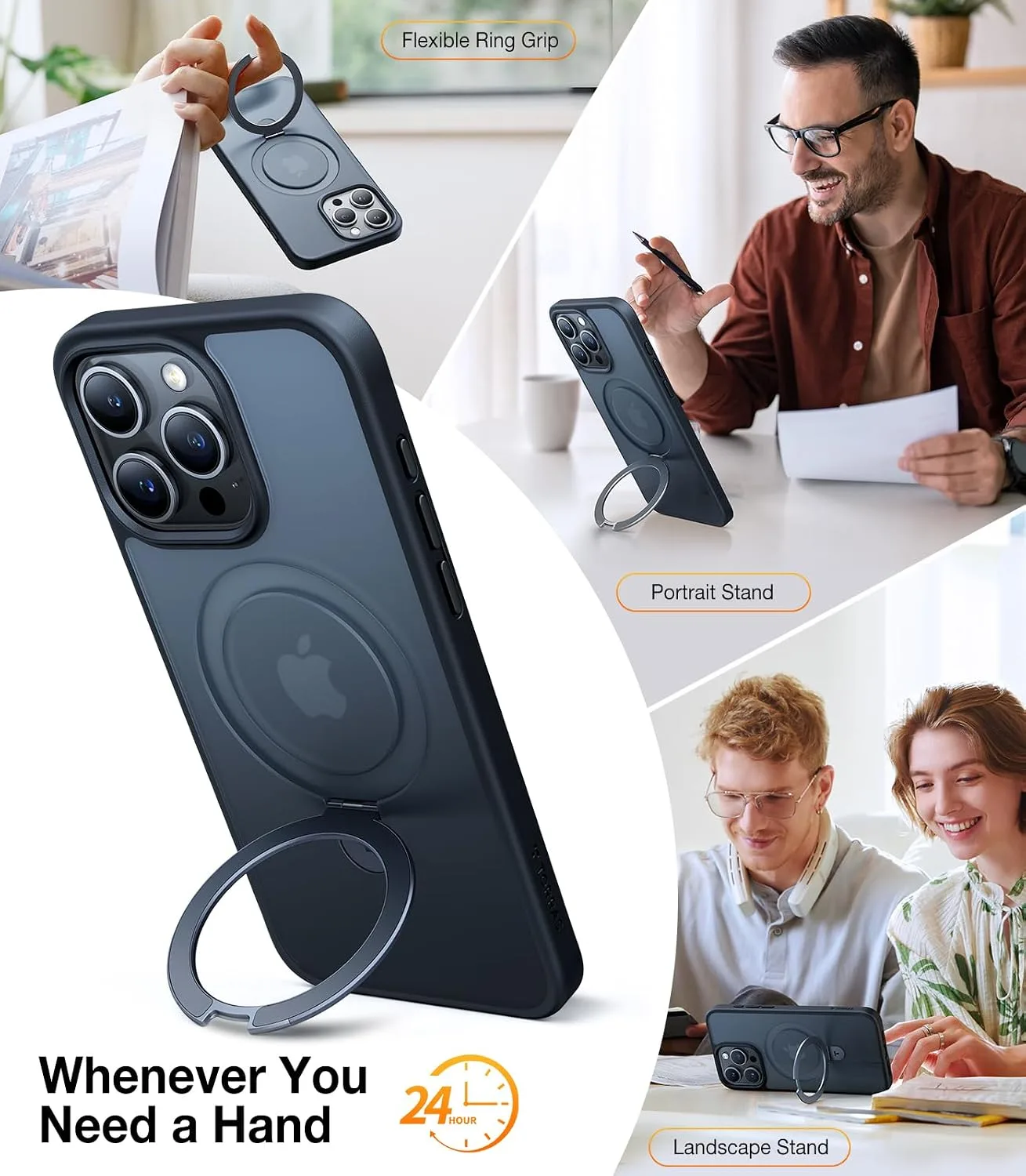 TORRAS Magnetic Ostand for iPhone 15 Pro Max Case Mil-Grade Drop Tested