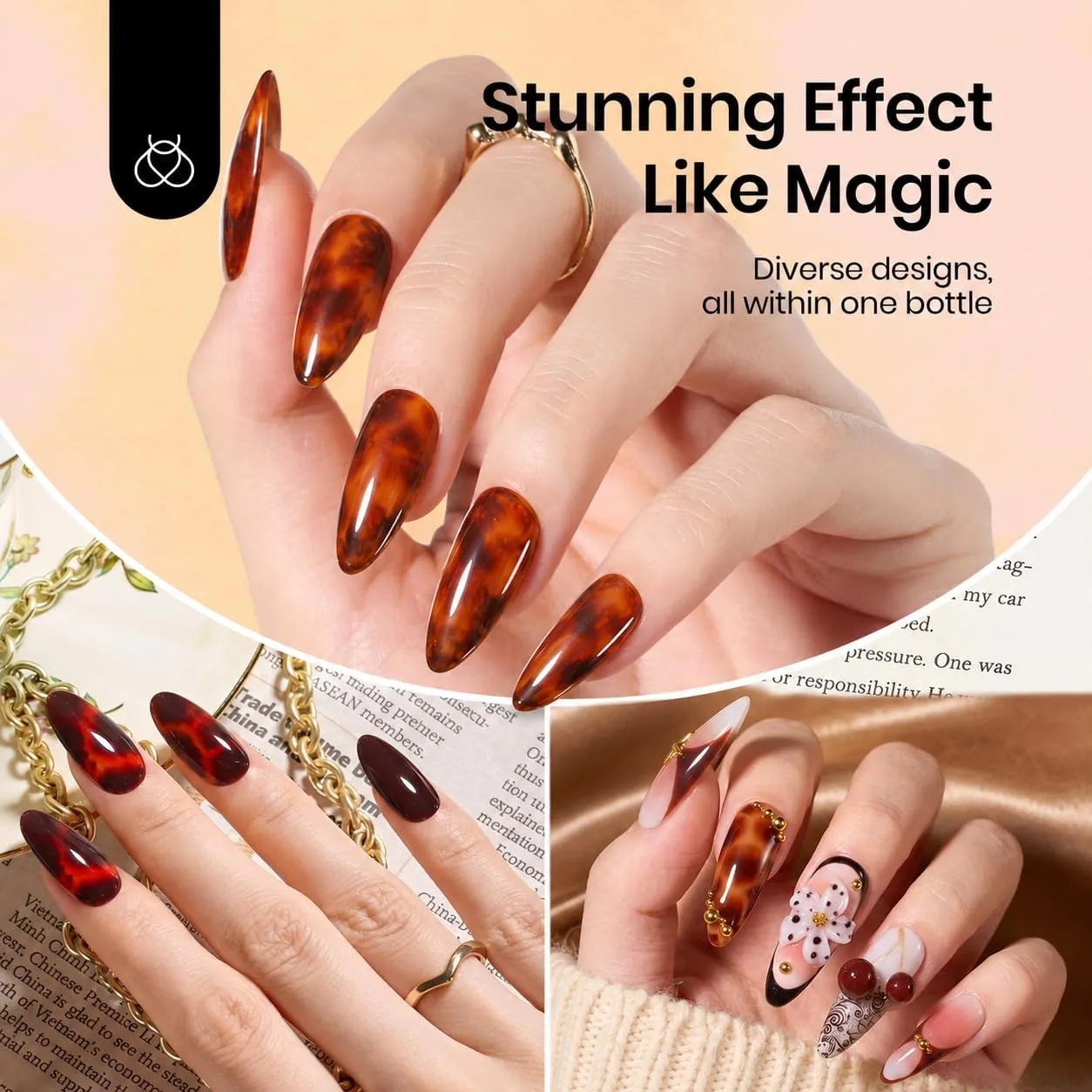 Beetles 2Pcs Blooming Gel for Nail Art, Watercolor & Marble Nail
