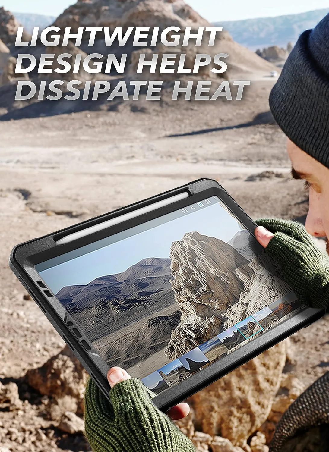 SUPCASE for iPad Pro 12.9 inch Case 2022/2021/2020 with Pencil Holder Black