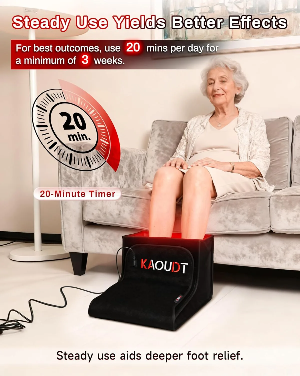 Medical Grade Red Light Therapy for Feet Neuropathy, FSA&HSA, Black